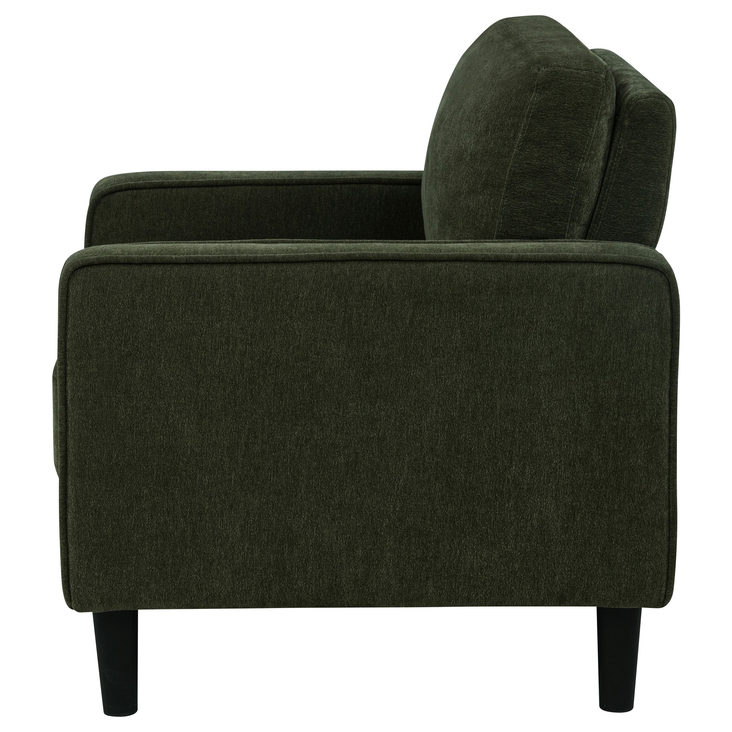 Ruth Fabric Upholstered Track Arm Accent Chair Matcha Green