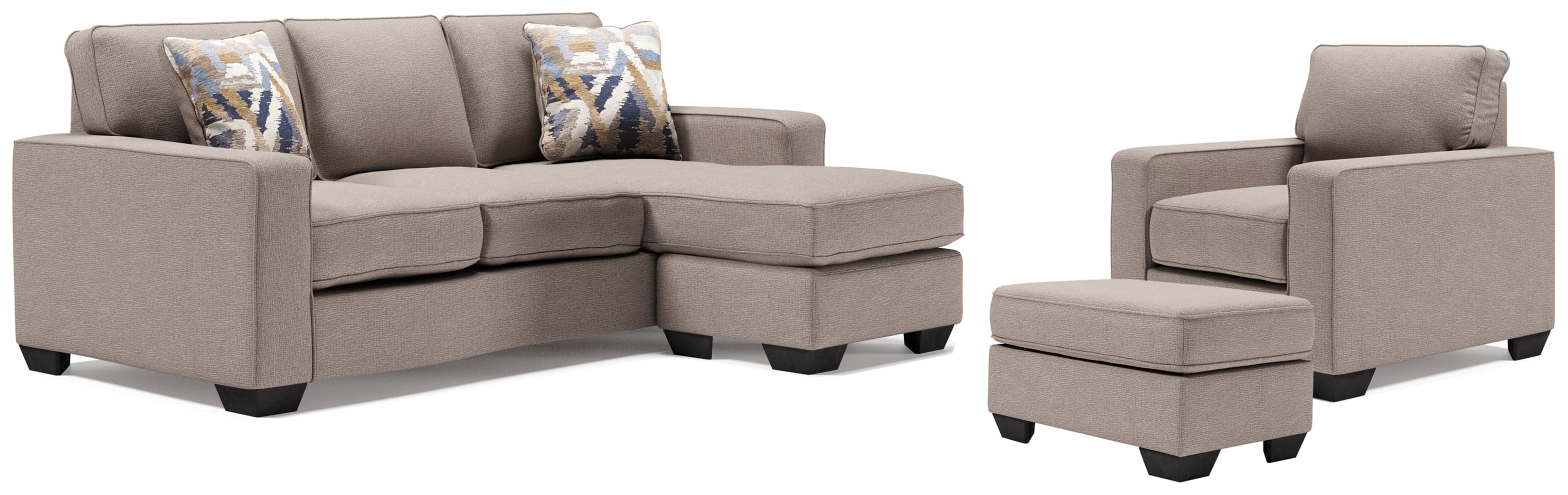 Greaves Sofa Chaise, Chair, and Ottoman Living Room Set