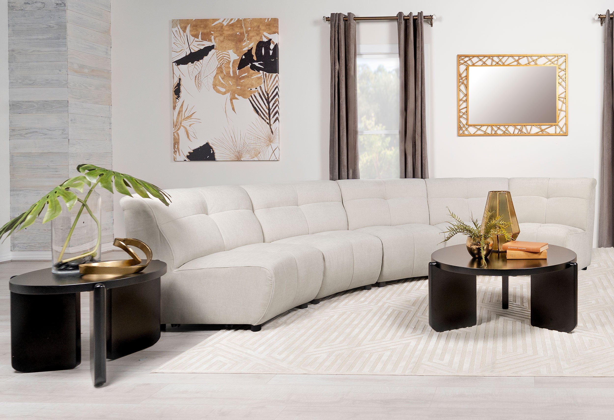 Charlotte  Upholstered Modular Sectional Sofa Ivory