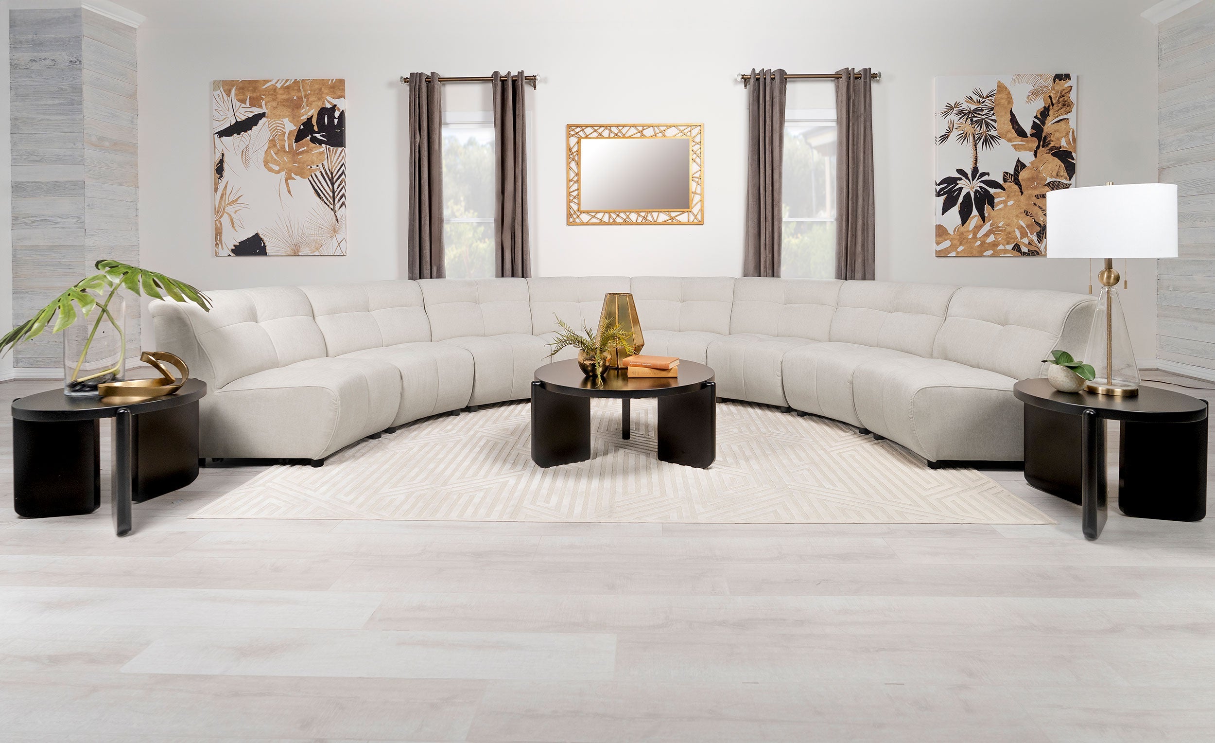 Charlotte  Upholstered Modular Sectional Sofa Ivory