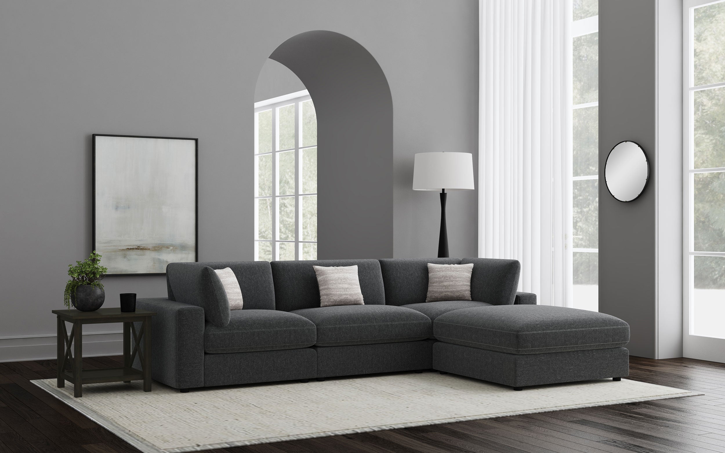 Serene  Upholstered Modular Sectional Sofa Beige