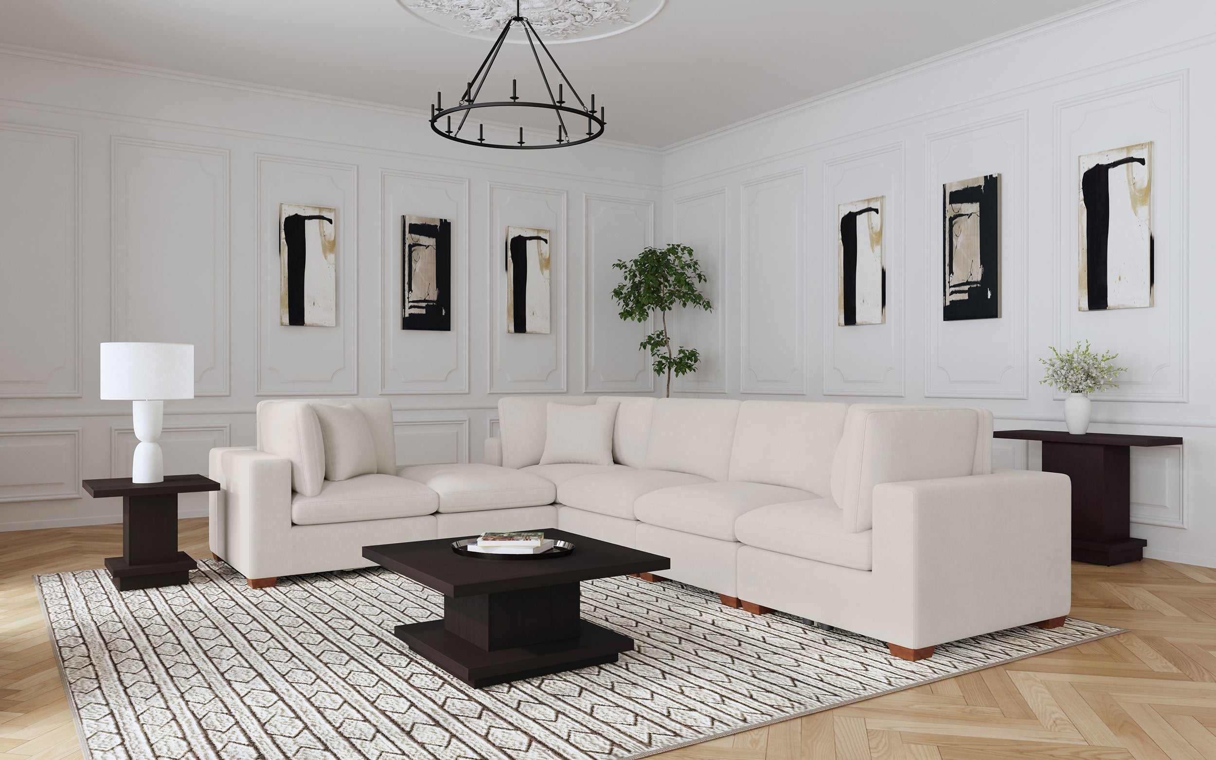 Lakeview  Upholstered Modular Sectional Chocolate