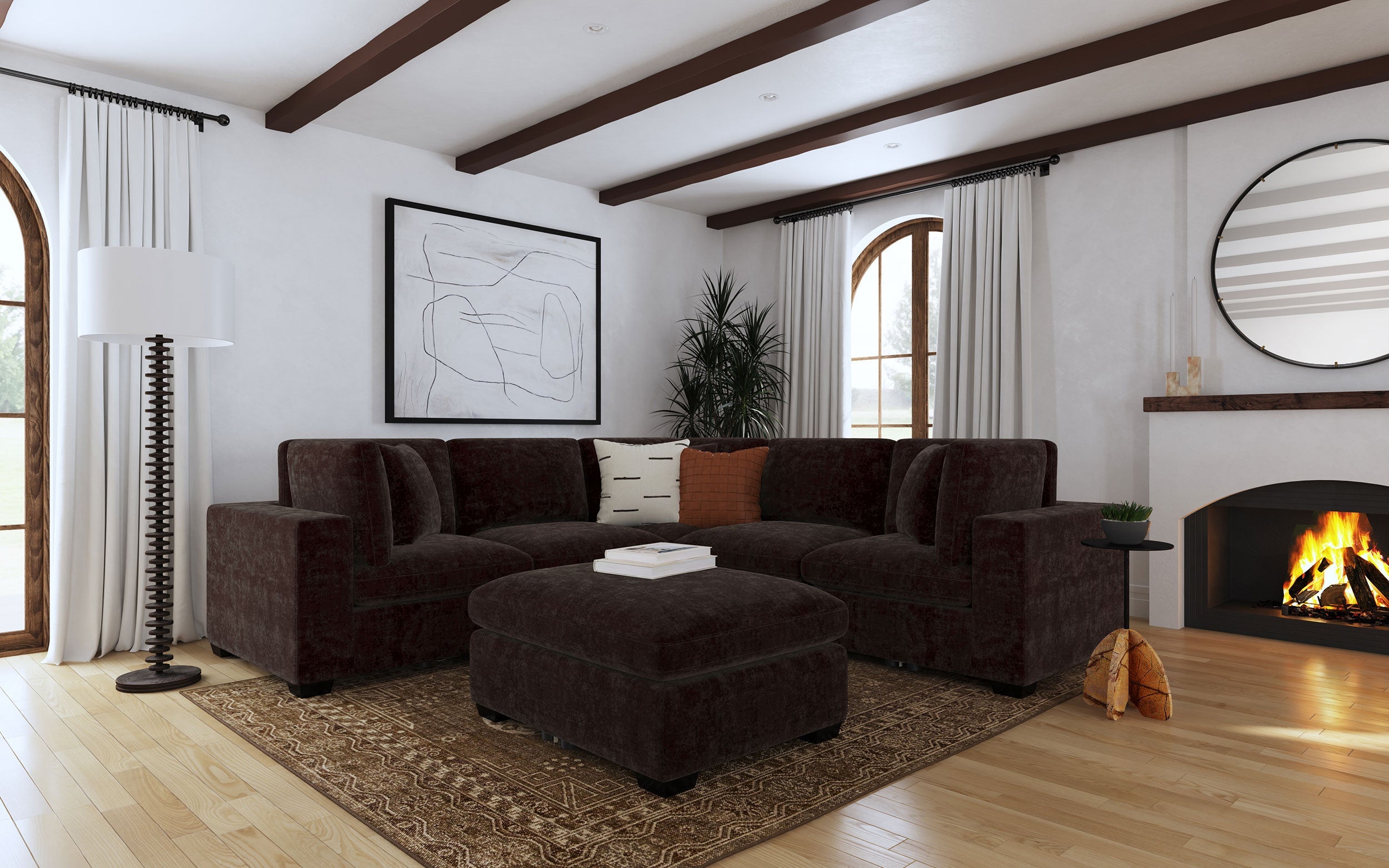 Lakeview  Upholstered Modular Sectional Chocolate