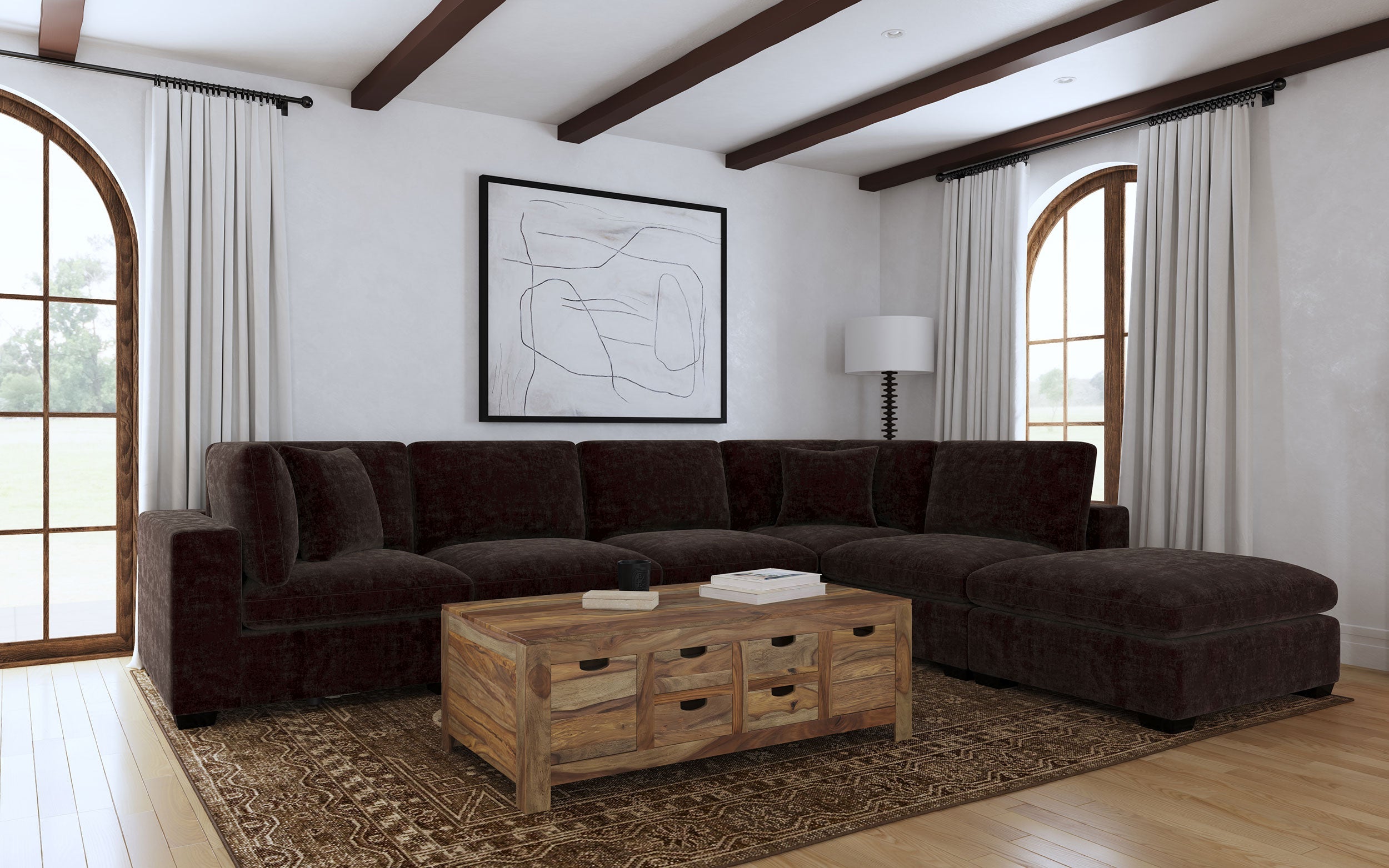 Lakeview  Upholstered Modular Sectional Chocolate