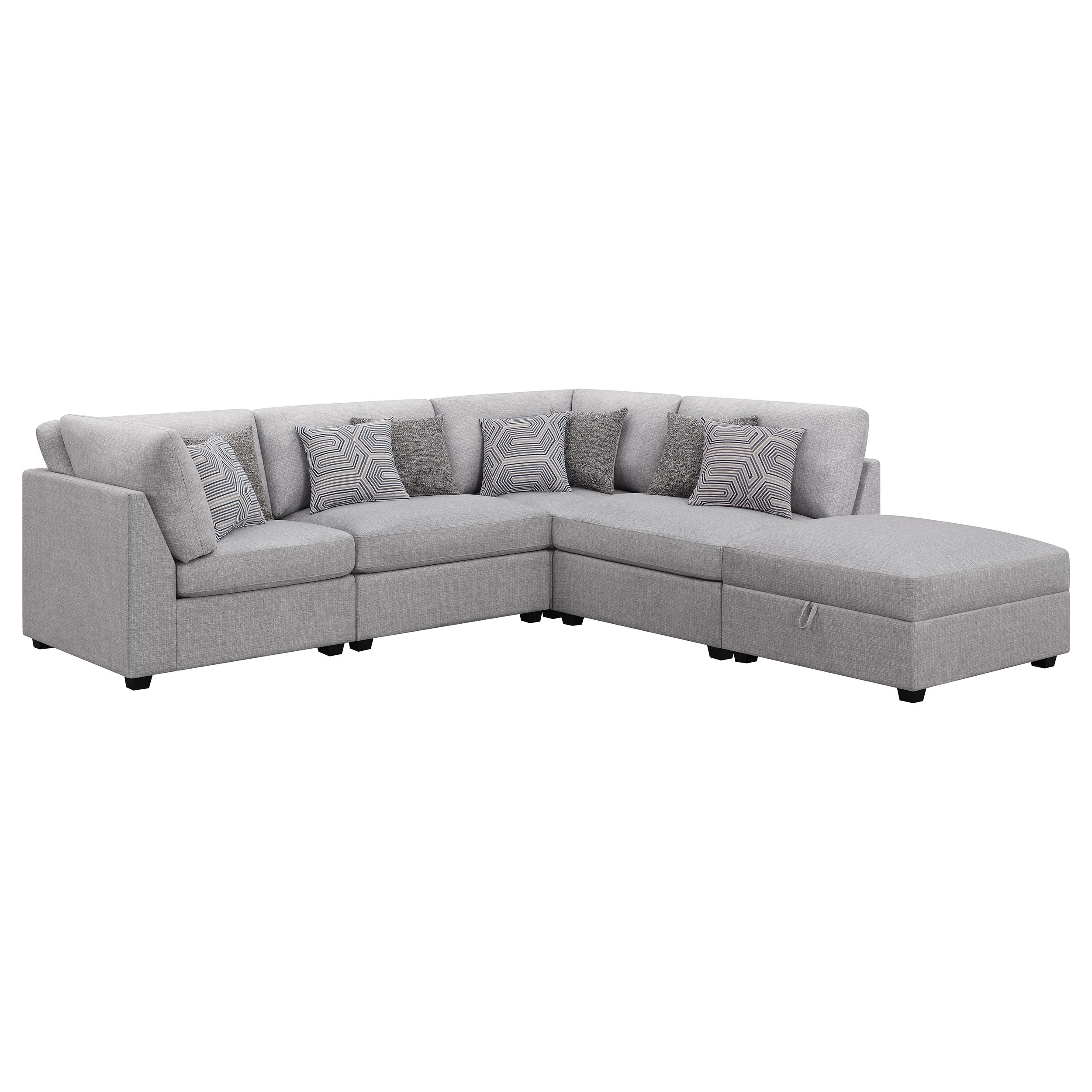 Cambria  Upholstered Modular Sectional Sofa Grey