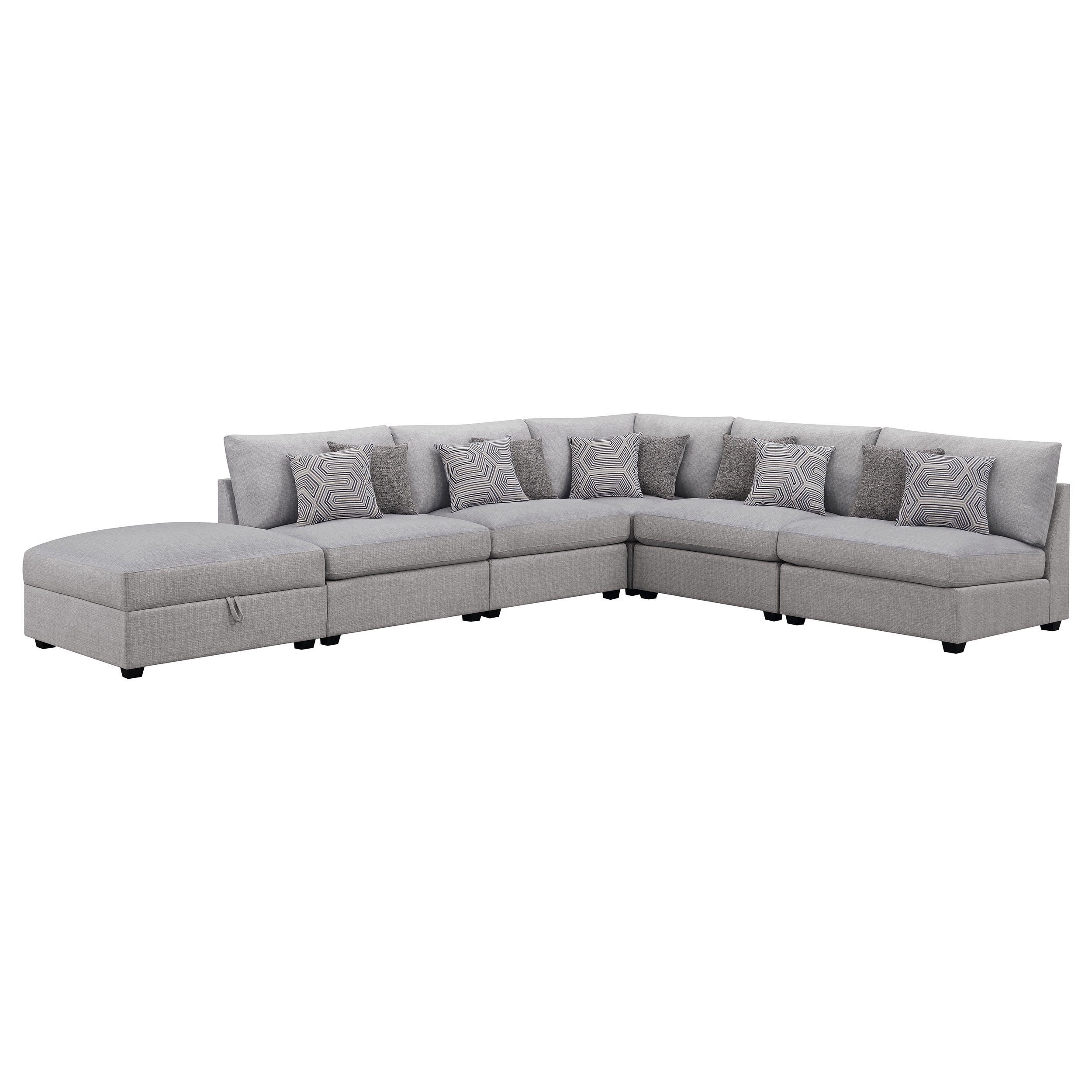 Cambria  Upholstered Modular Sectional Sofa Grey