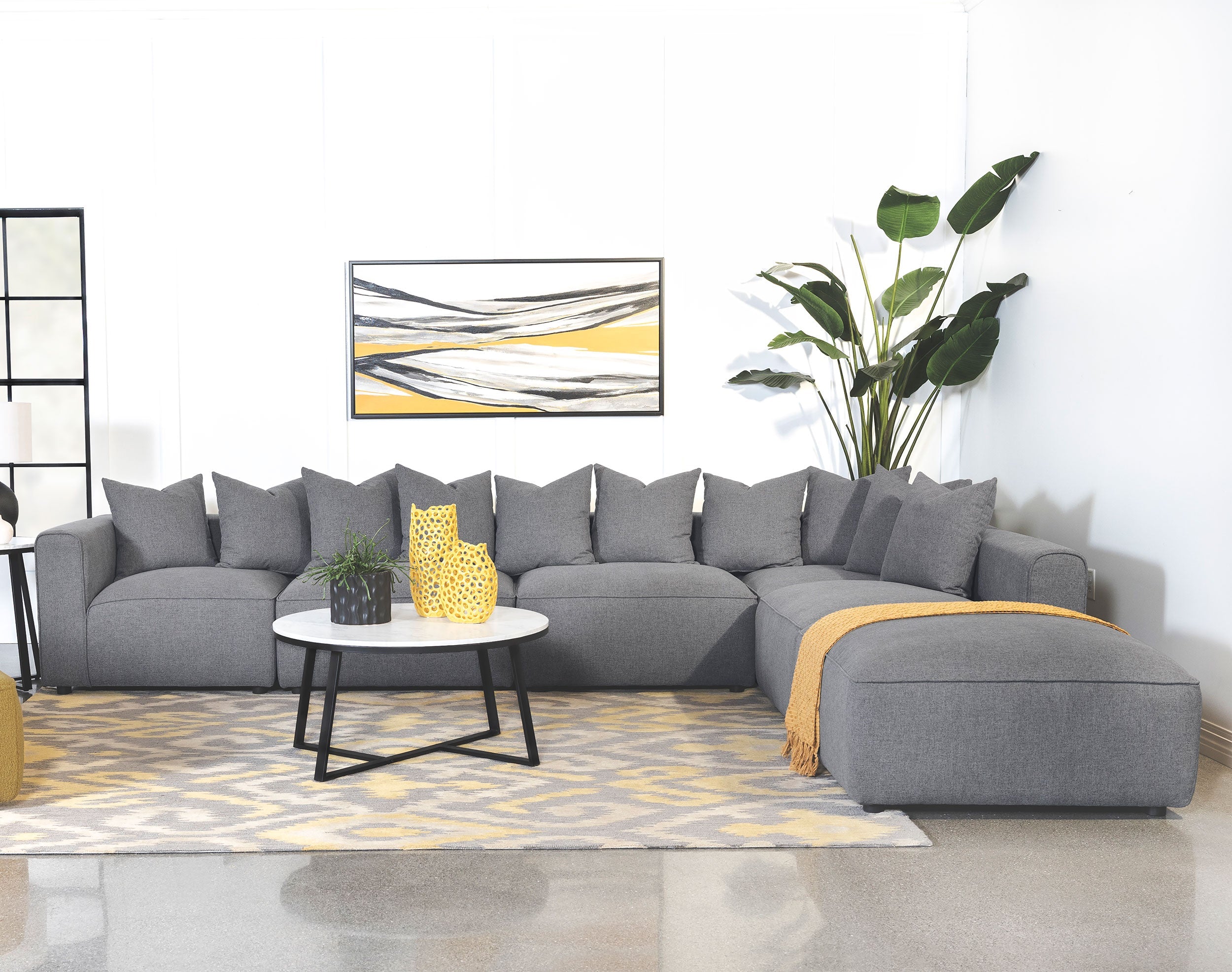 Jennifer  Upholstered Modular Sectional Grey