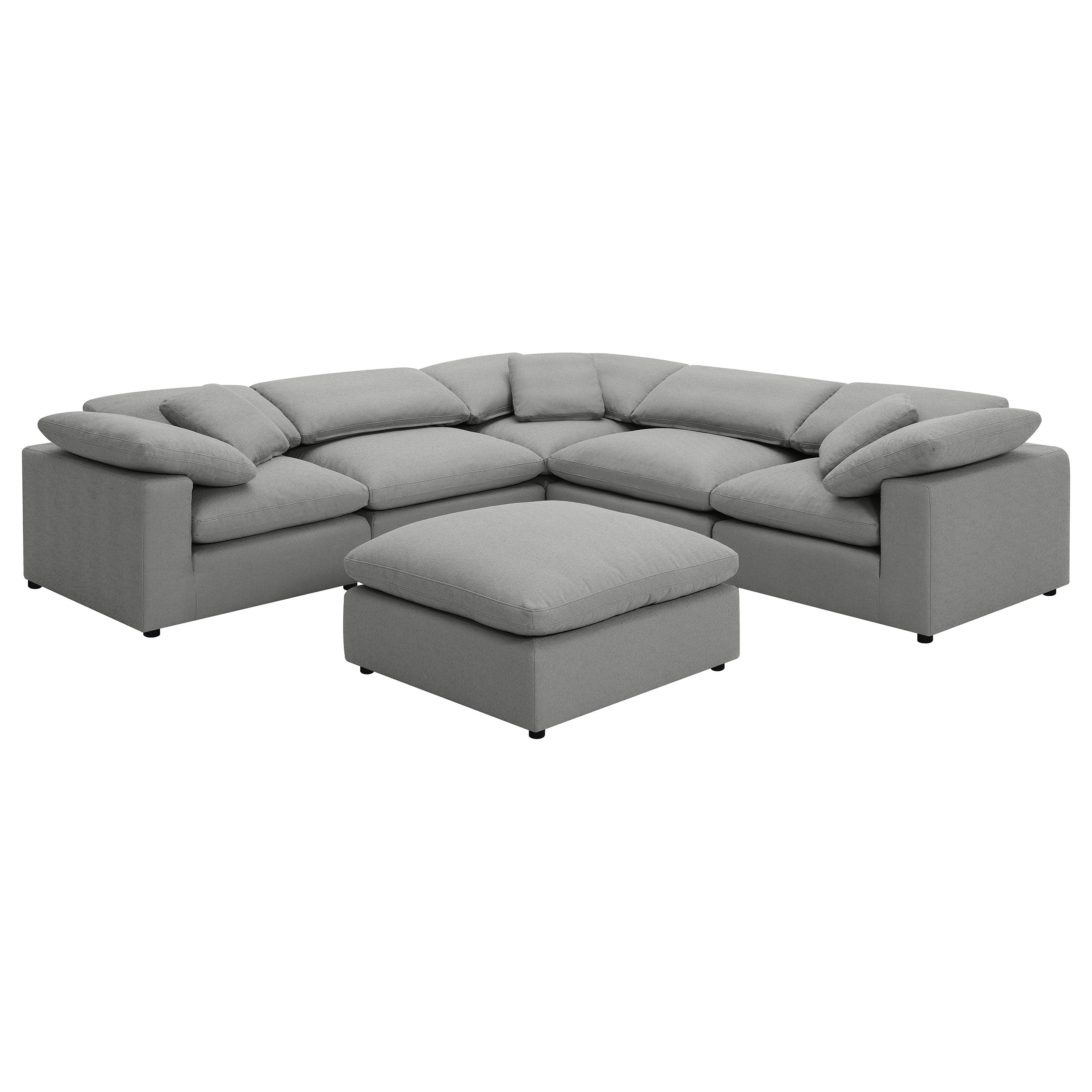 Raleigh  Boucle Upholstered Modular Sectional Grey