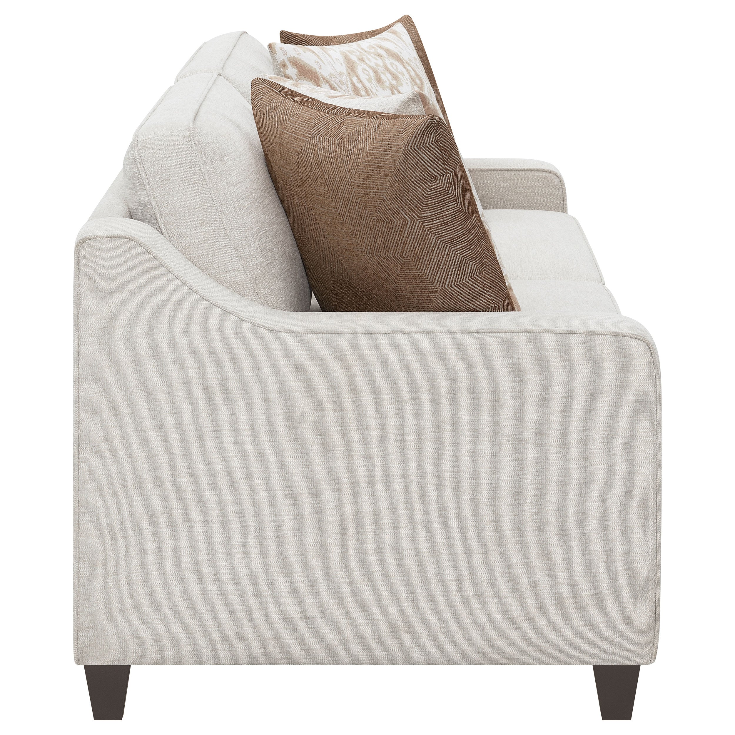Christine Upholstered Sloped Arm Sofa Set Beige