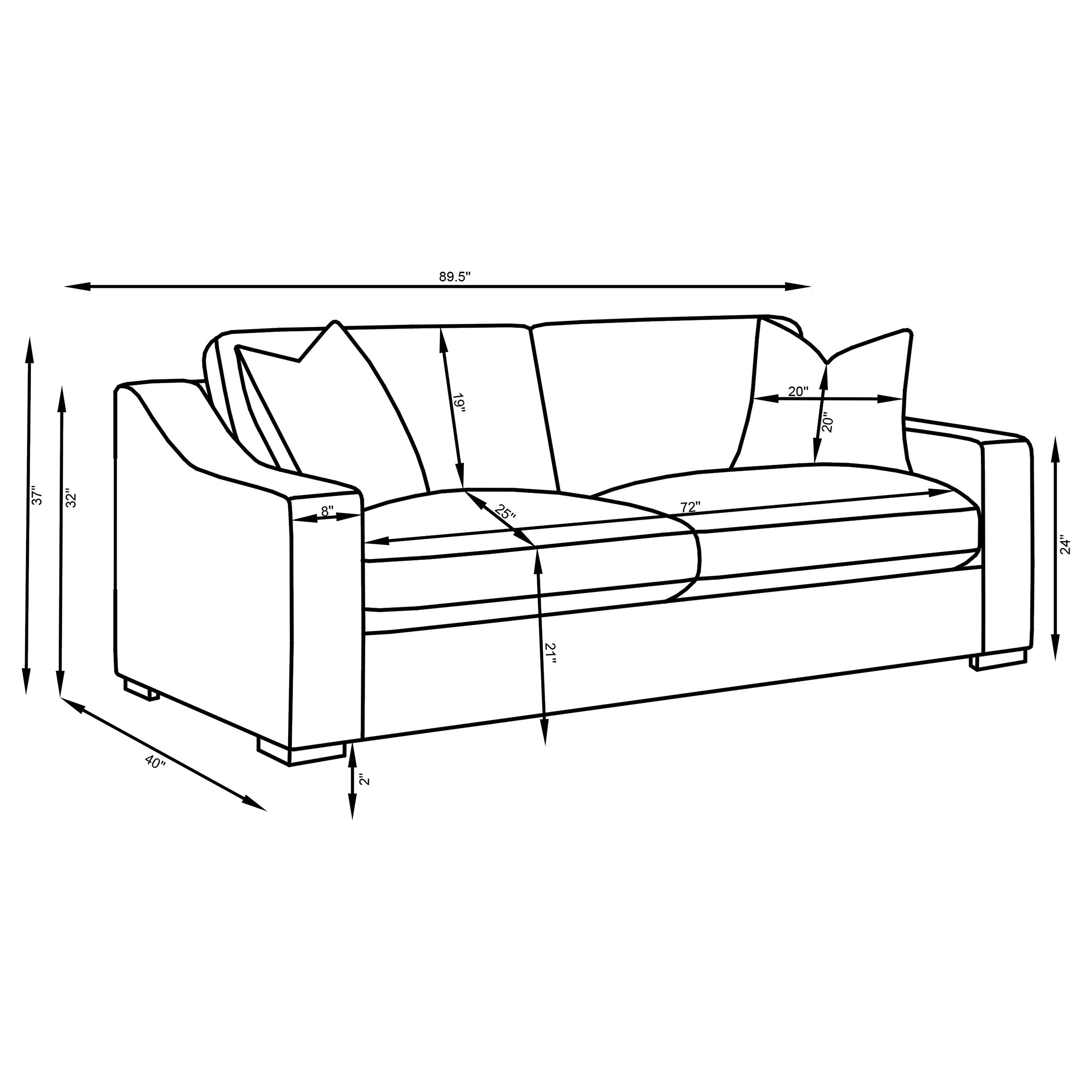 Ashlyn Upholstered Track Arm Sofa Set Sand