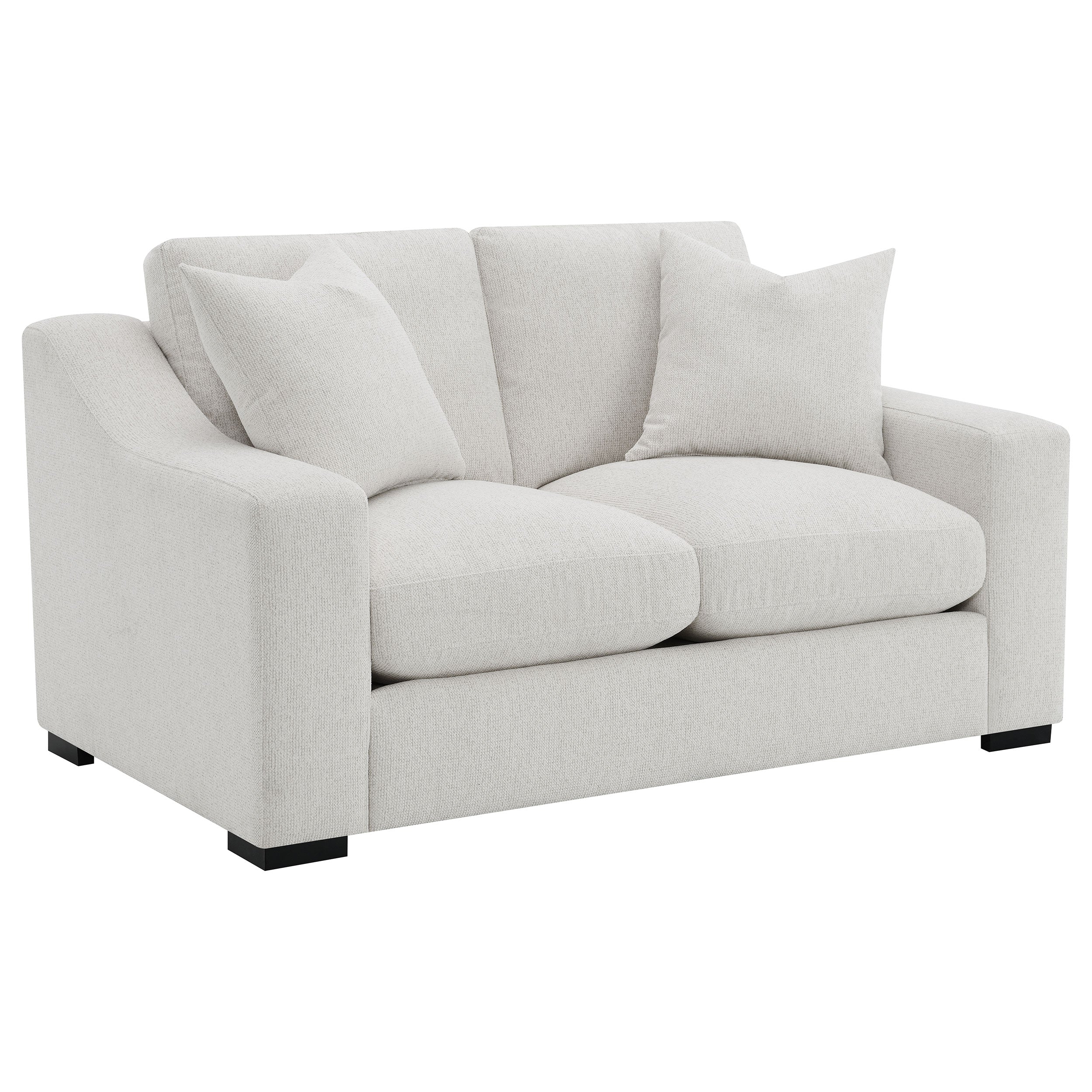 Ashlyn Upholstered Track Arm Sofa Set Sand