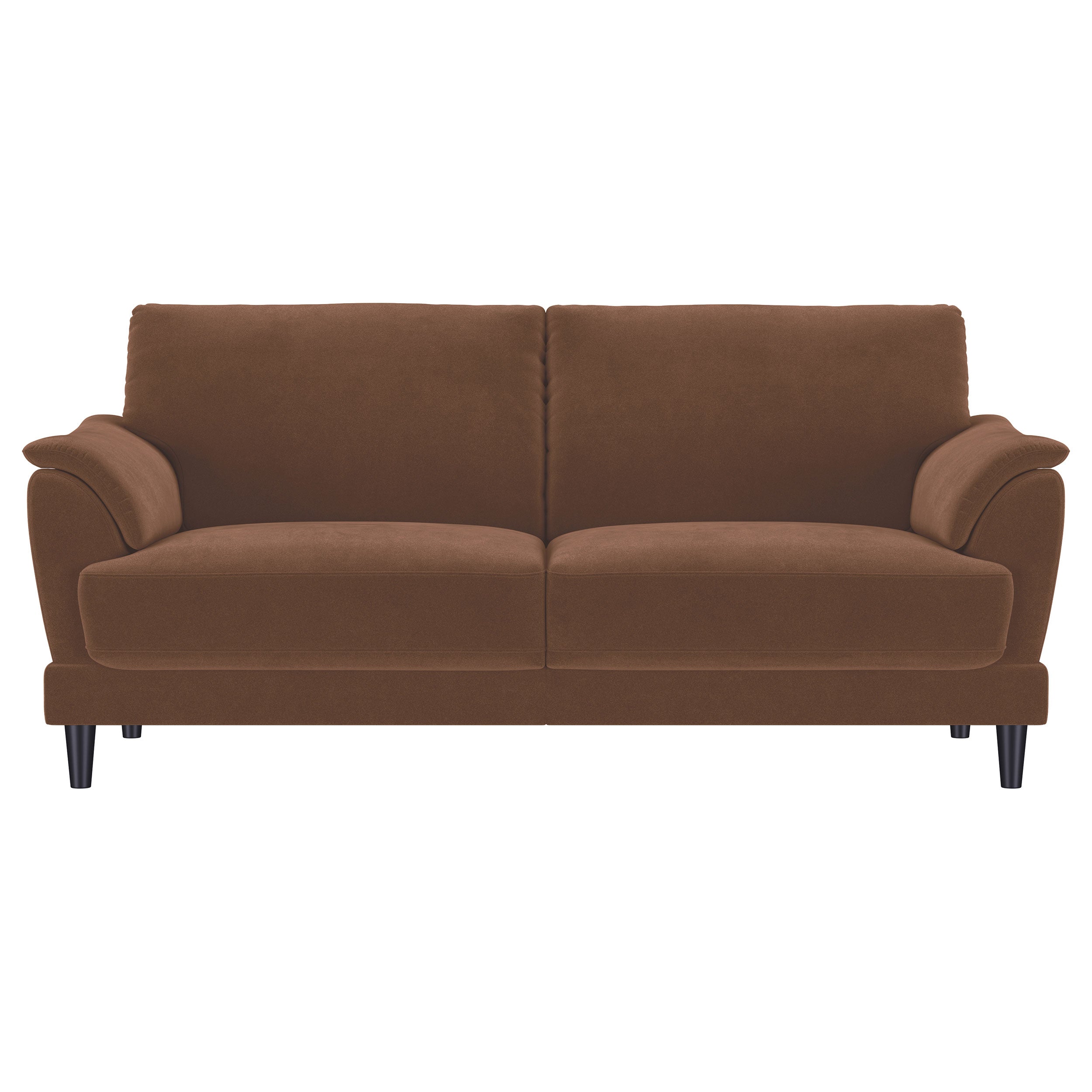 Selma Velvet Upholstered Crescent Arm Sofa Rust