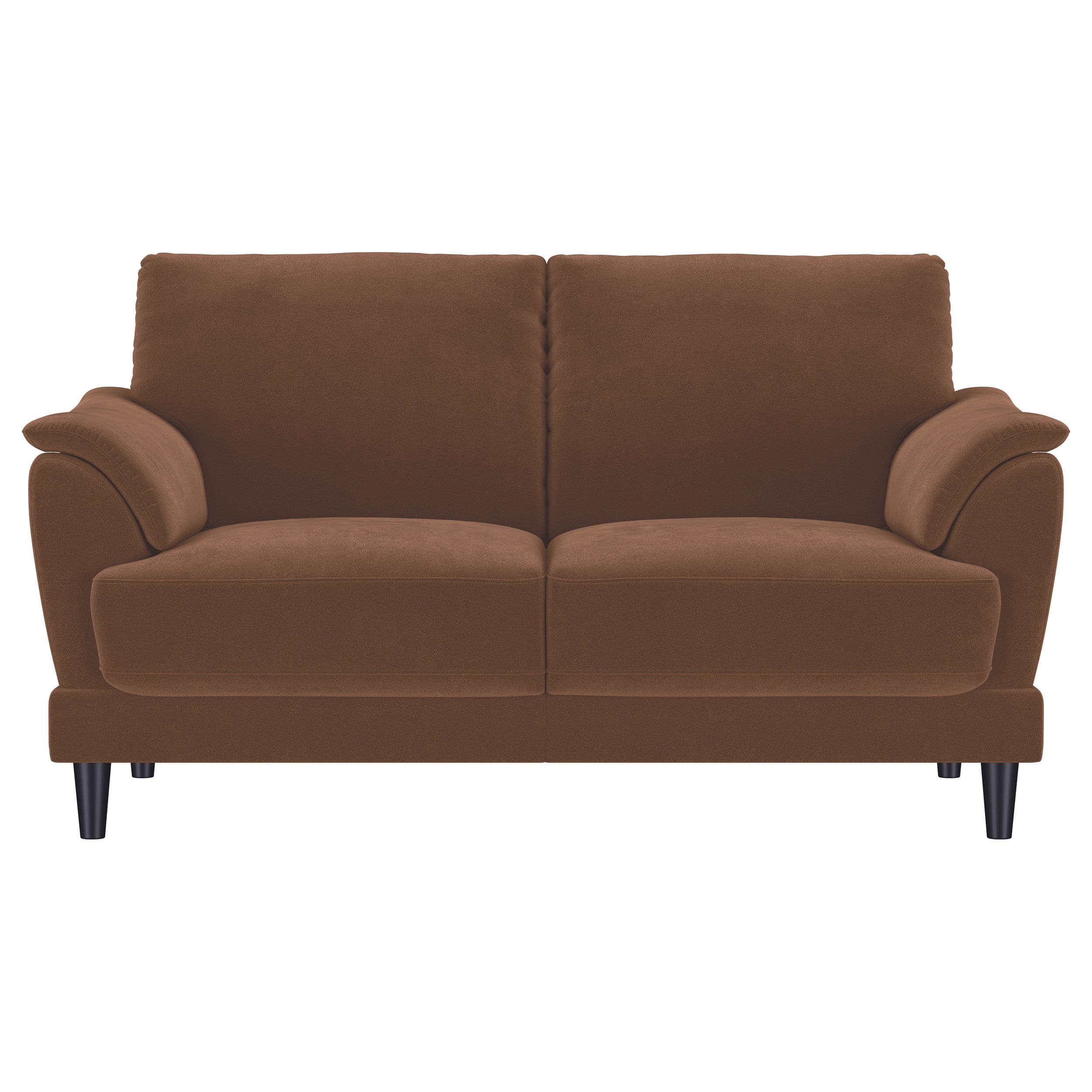 Selma Velvet Upholstered Crescent Arm Loveseat Rust