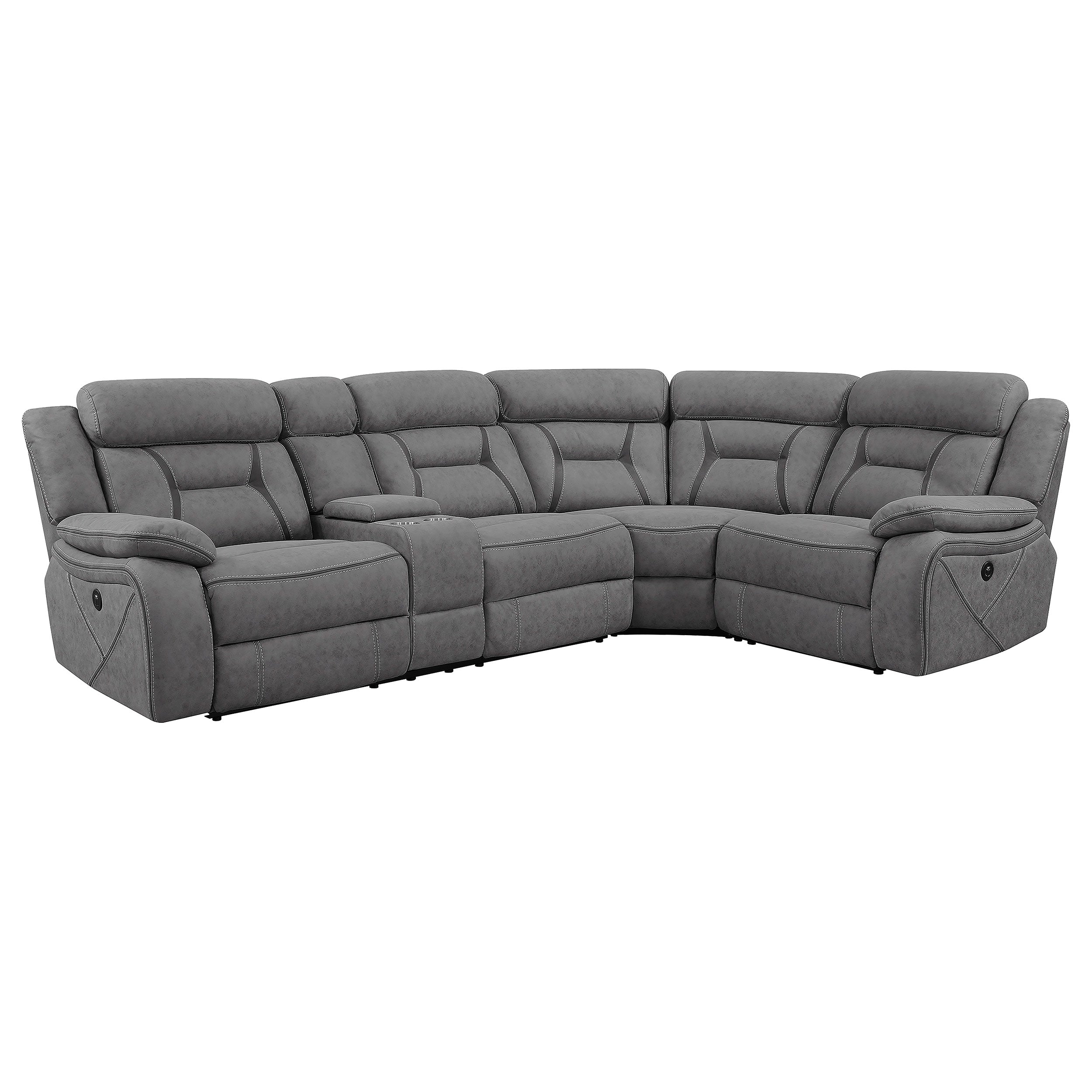 Higgins Upholstered Power Sectional Grey