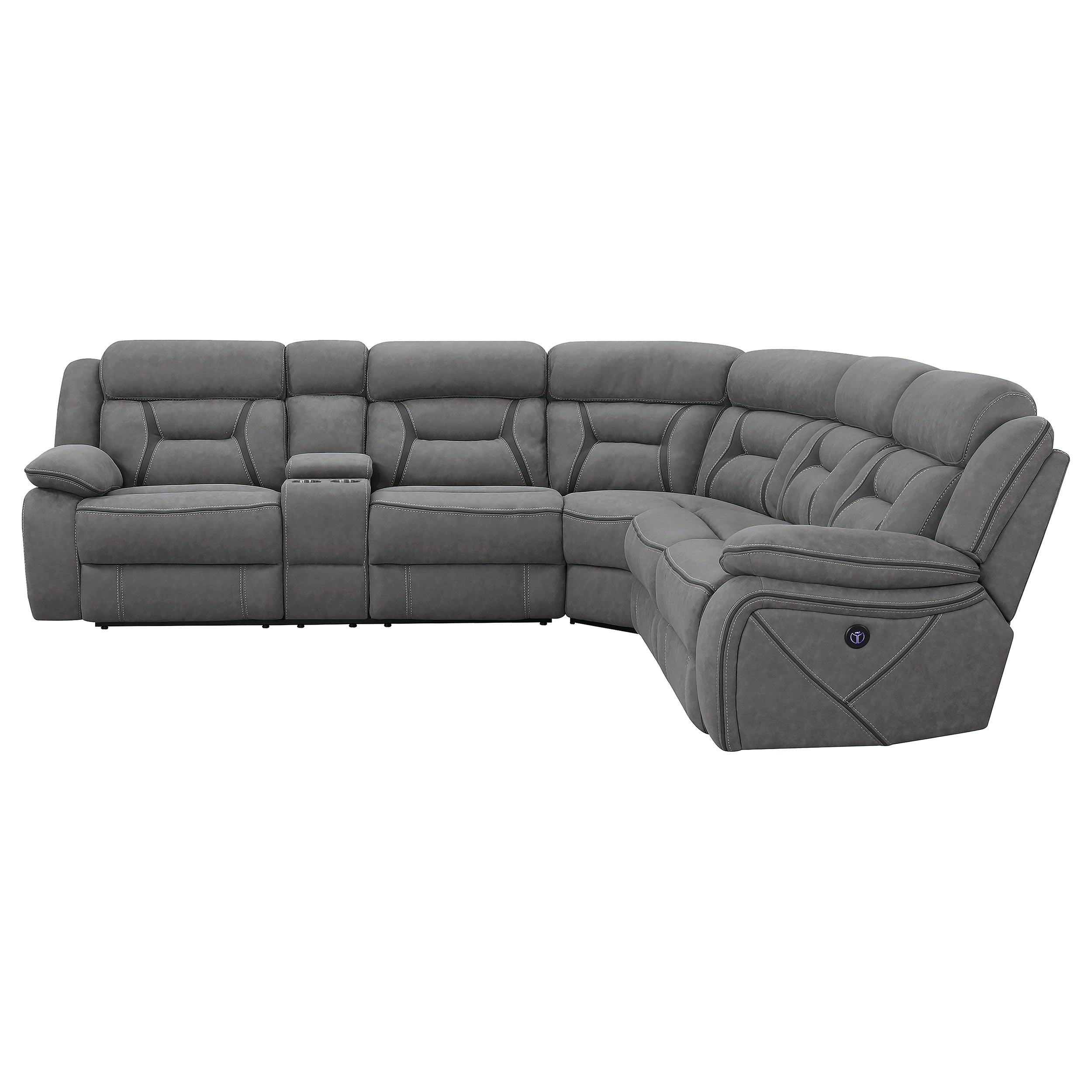 Higgins Upholstered Power Sectional Grey