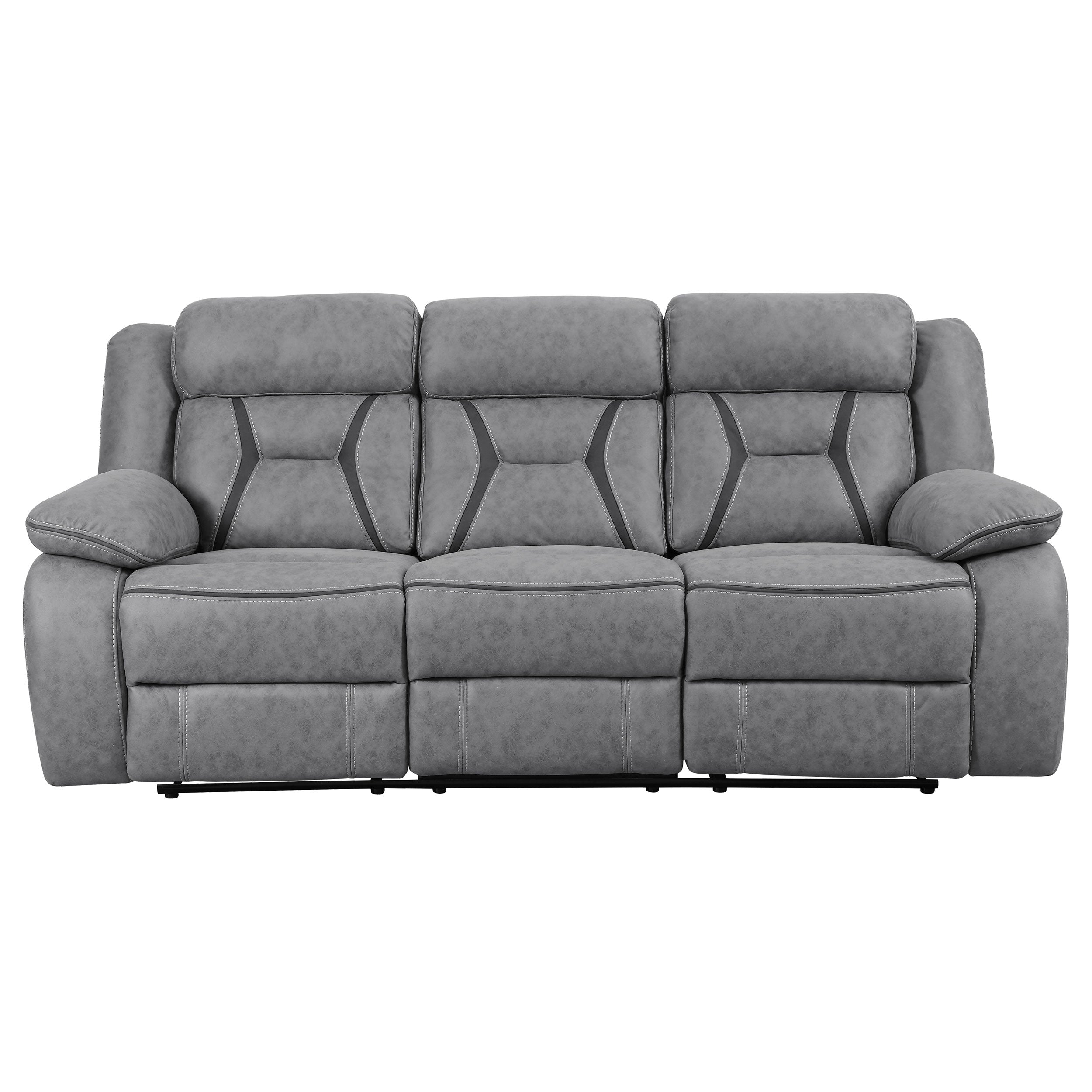 Higgins Upholstered Motion Reclining Sofa Grey