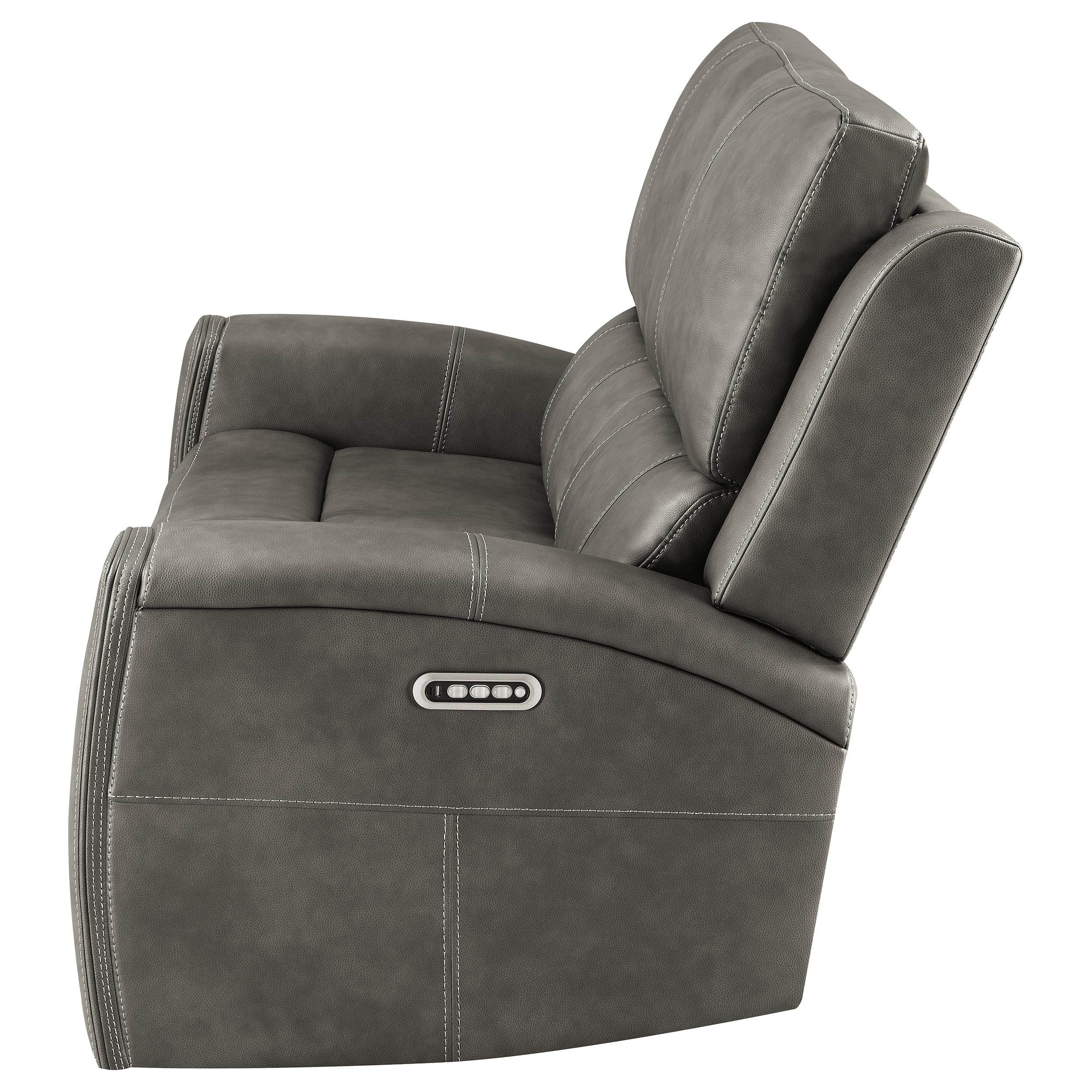 Brickston Triple Power Reclining Loveseat Charcoal