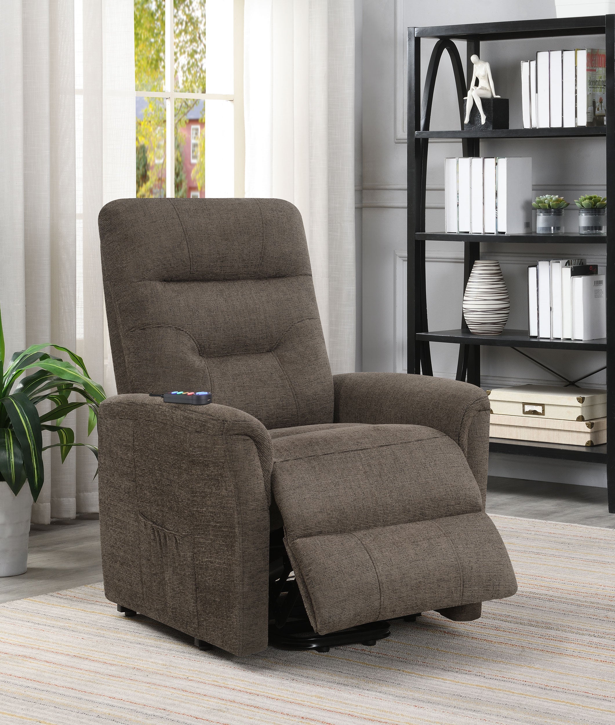 Henrietta Upholstered Power Lift Massage Chair Beige