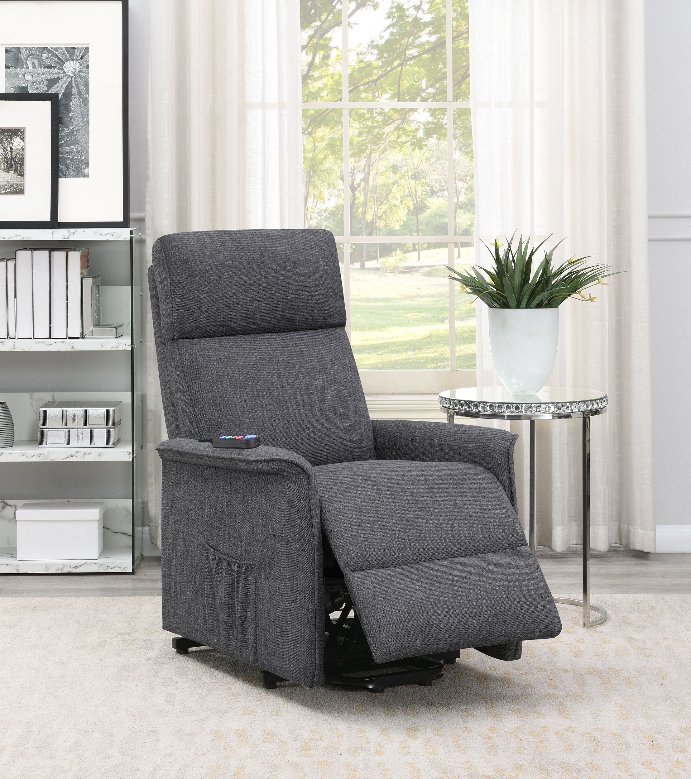 Herrera Upholstered Power Lift Massage Chair Beige