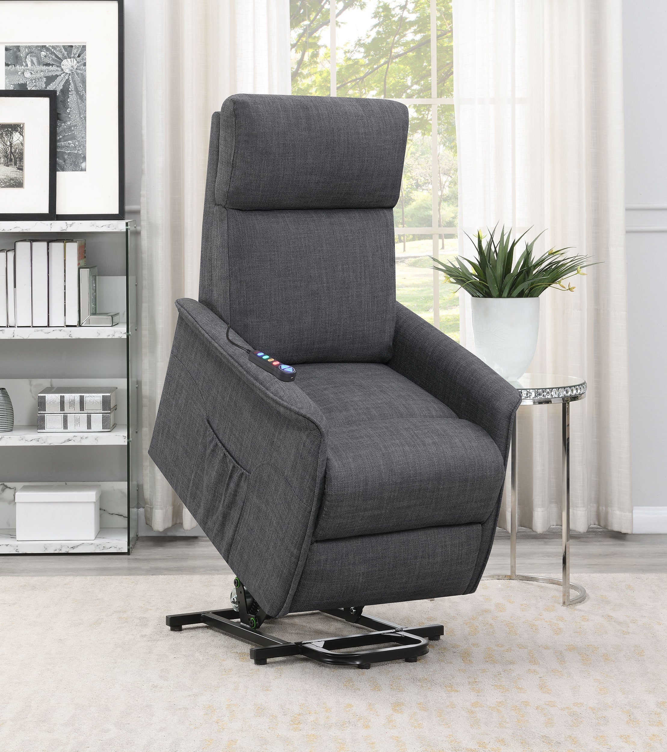 Herrera Upholstered Power Lift Massage Chair Beige