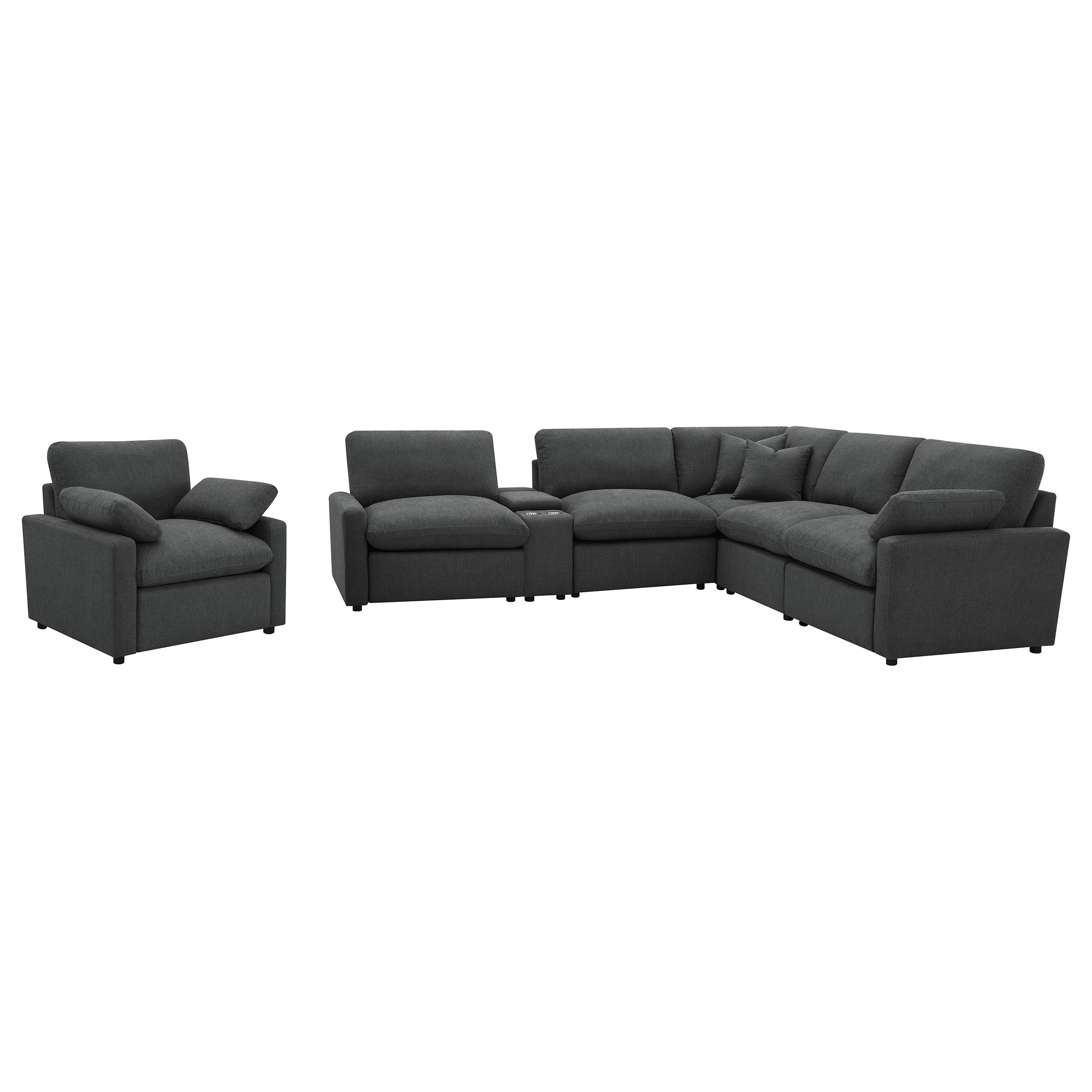 Collins  Modular Power Reclining Sectional Dark Grey