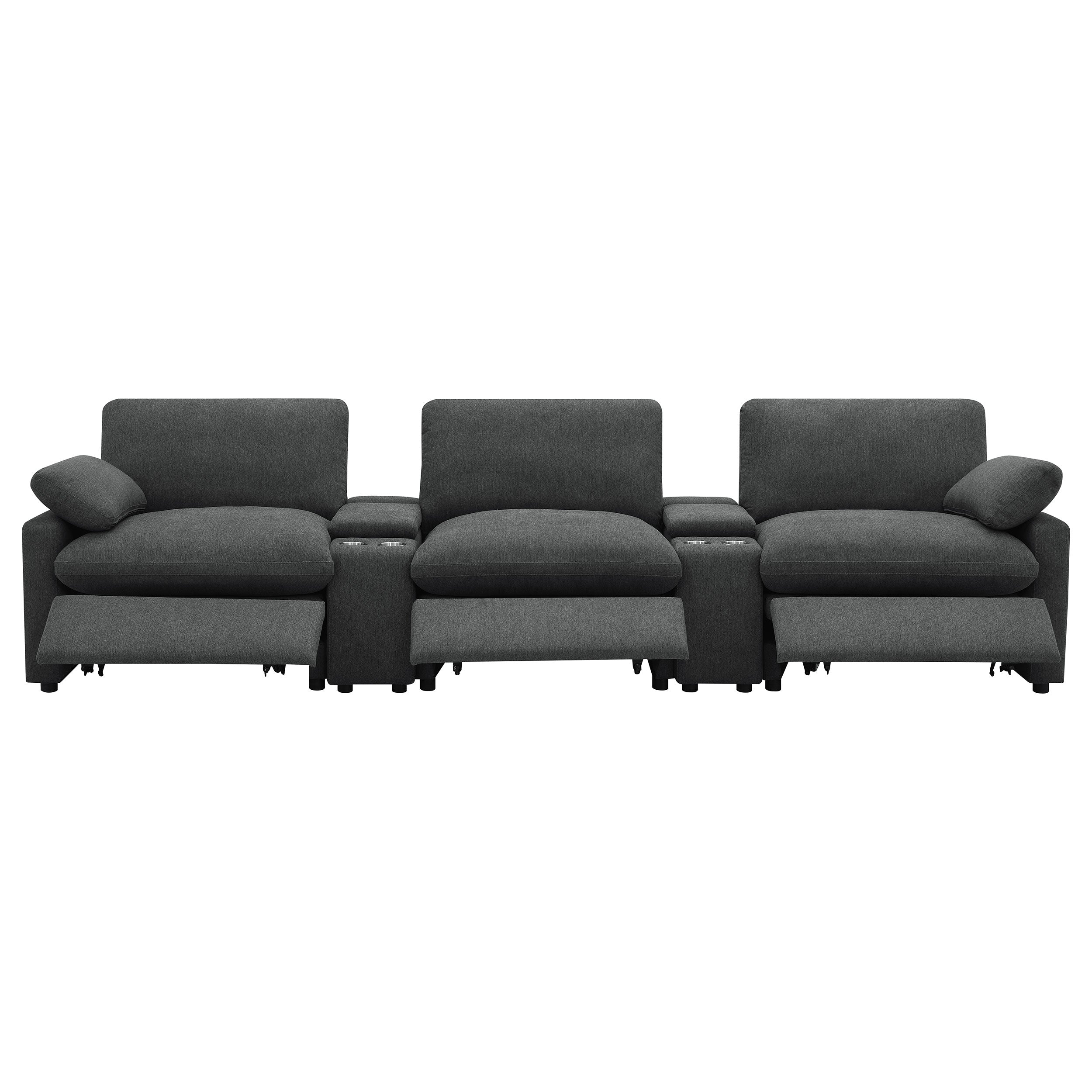 Collins Power Reclining Home Theater Seating Dark Grey