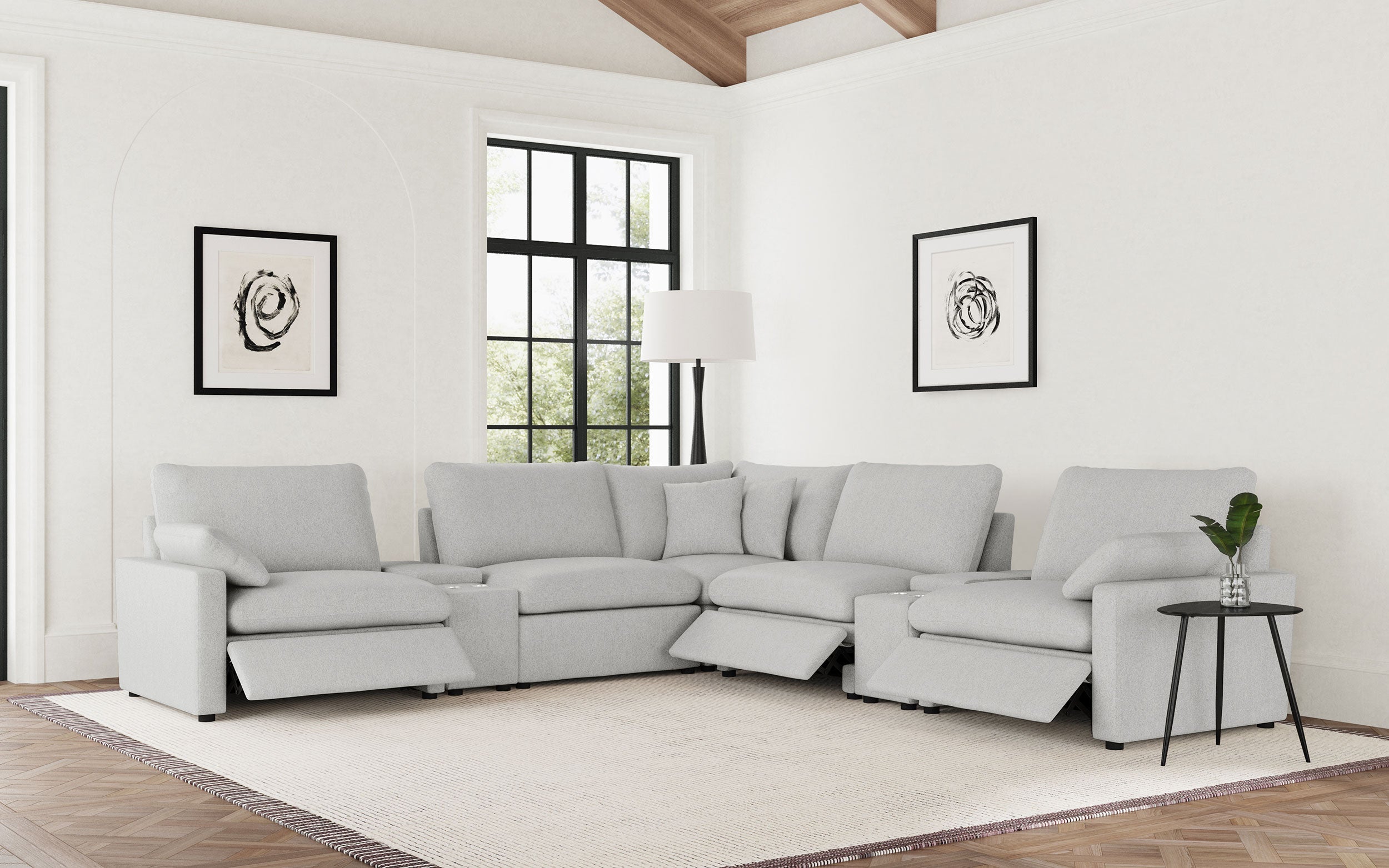 Collins  Modular Power Reclining Sectional Dark Grey