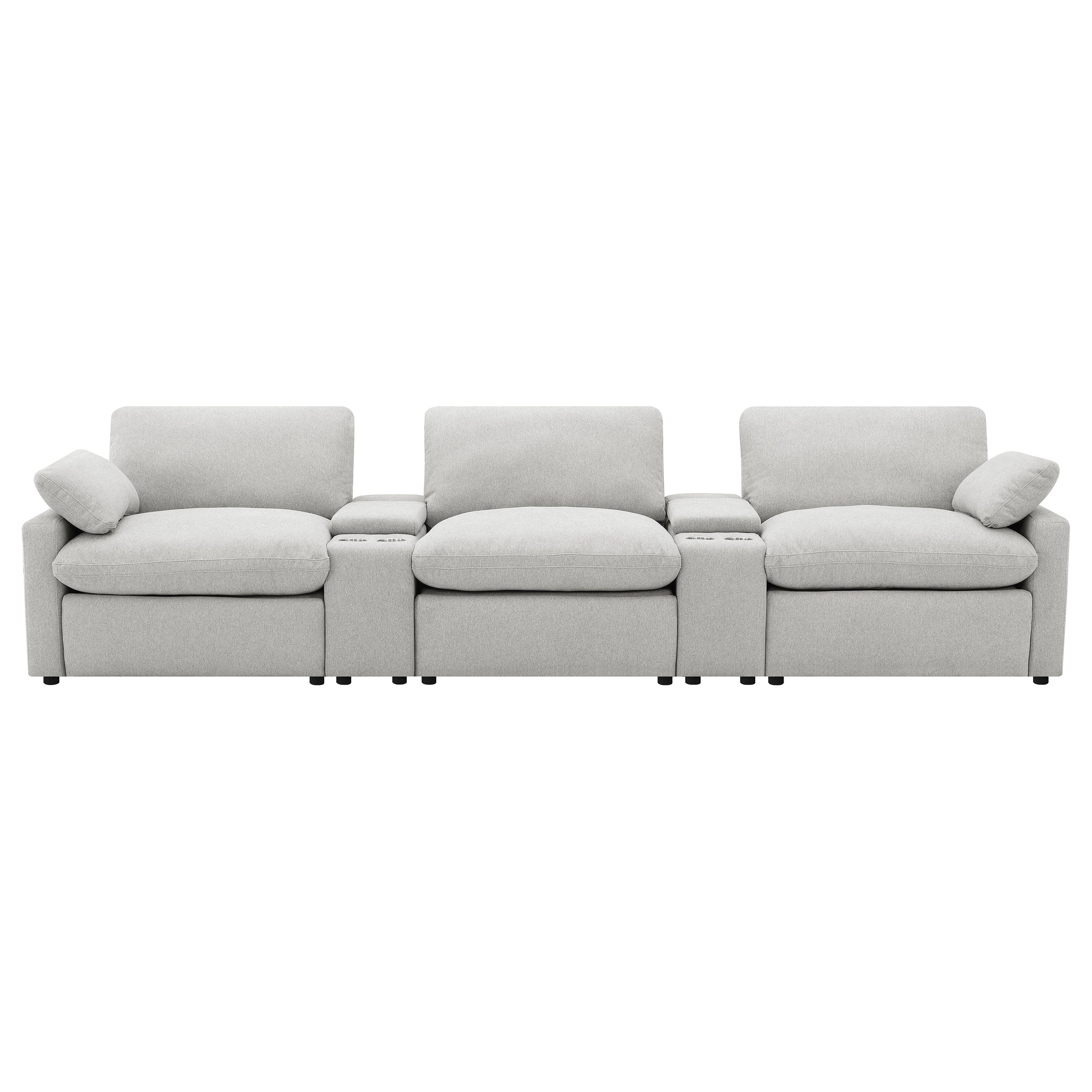 Collins Power Reclining Home Theater Seating Dark Grey