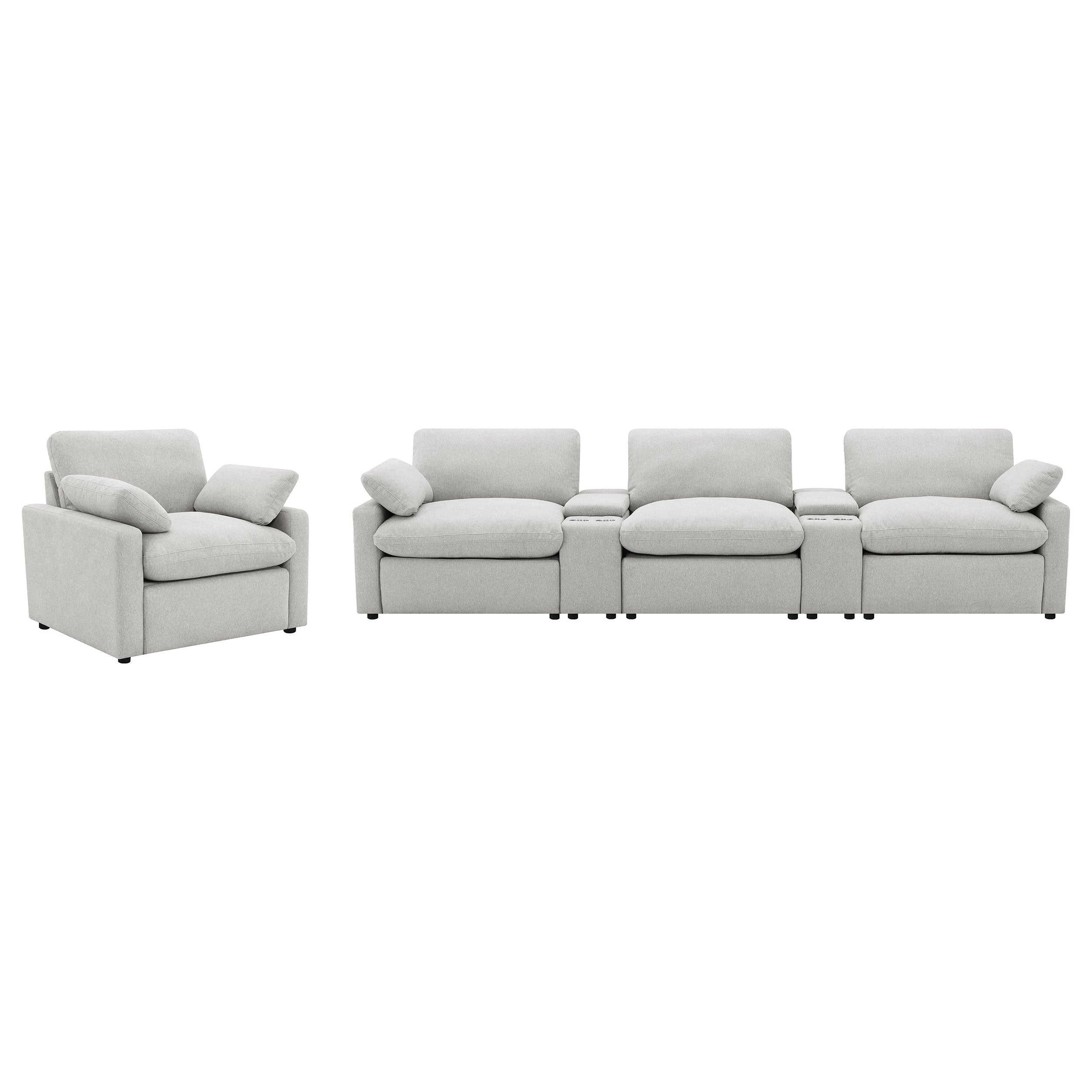 Collins Power Reclining Home Theater Seating Dark Grey
