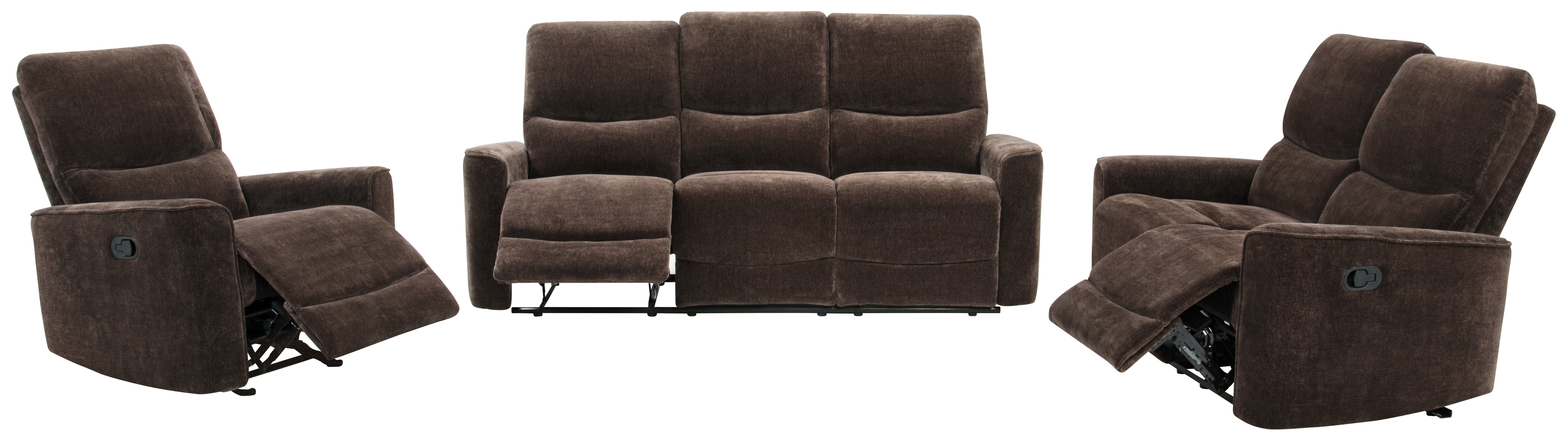 Navarro Chenille Upholstered Glider Recliner Dark Brown