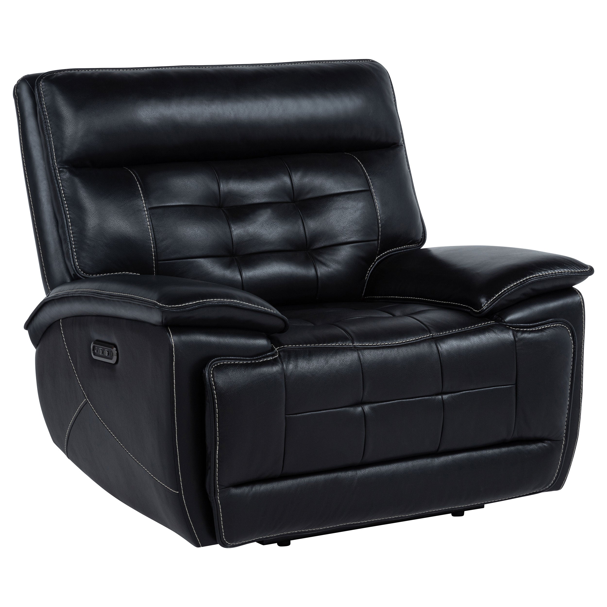 Hewitt Leather Upholstered Dual Power Recliner Chair Black