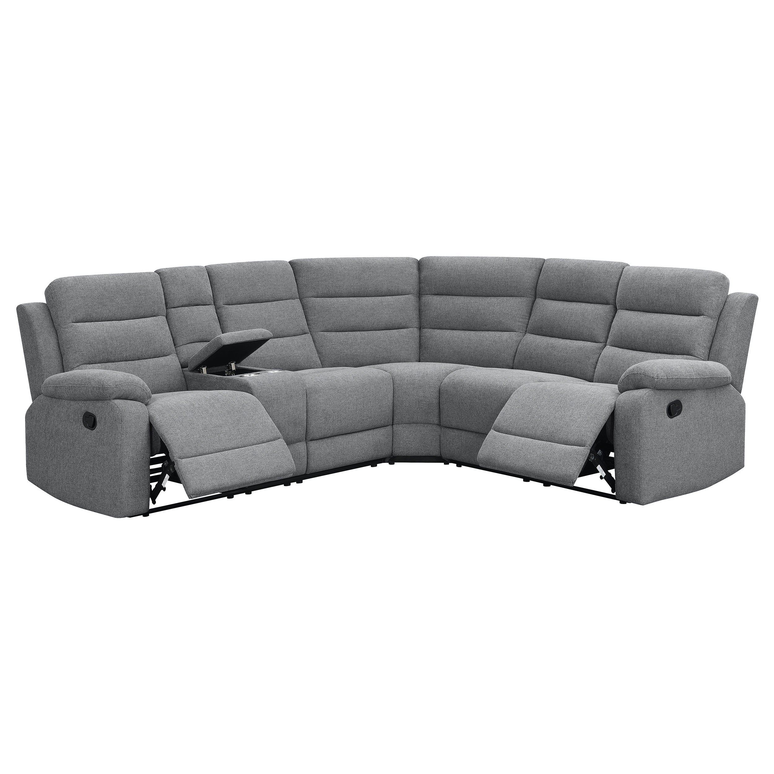 David Upholstered Reclining Sectional Sofa Smoke