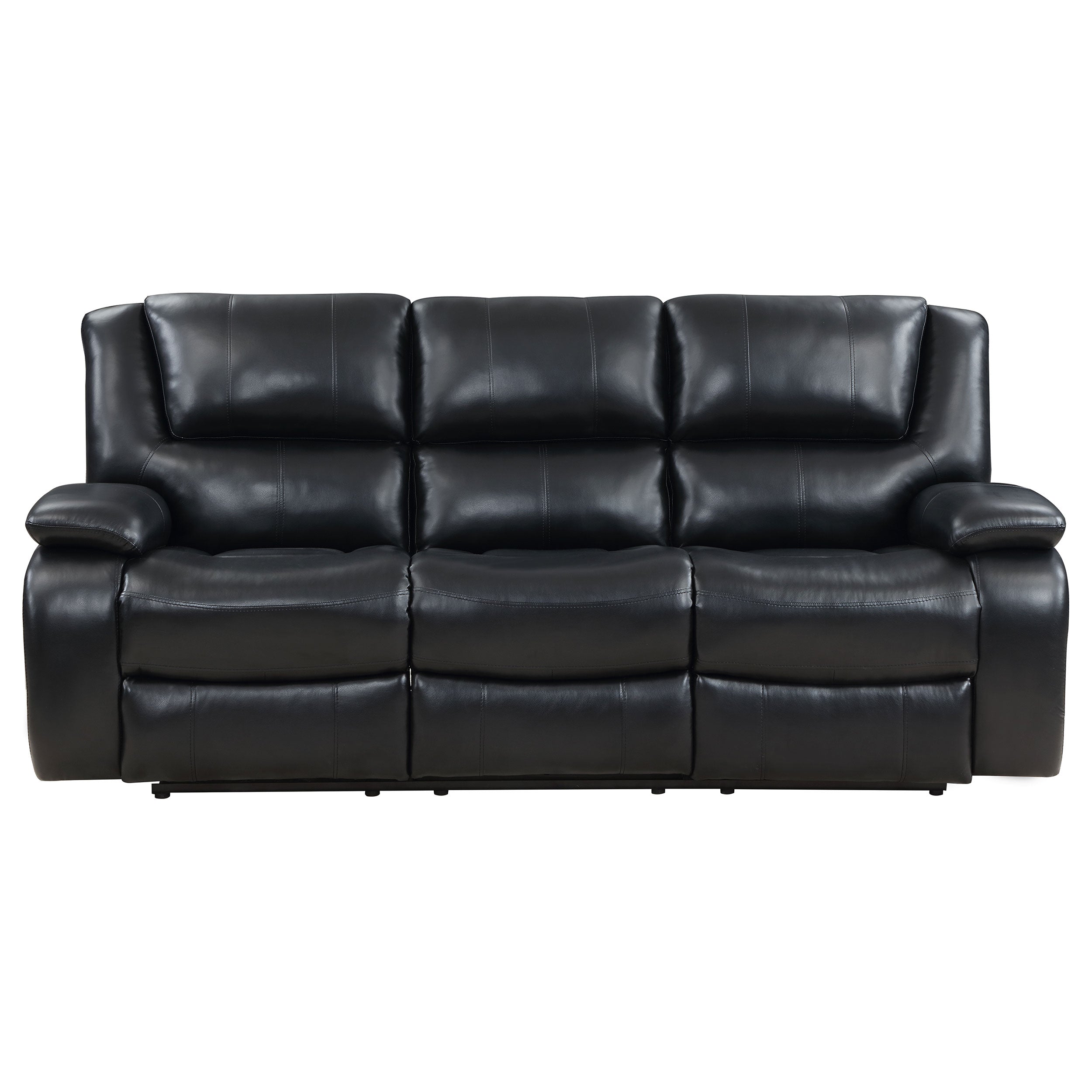 Camila Upholstered Motion Reclining Sofa Set Black