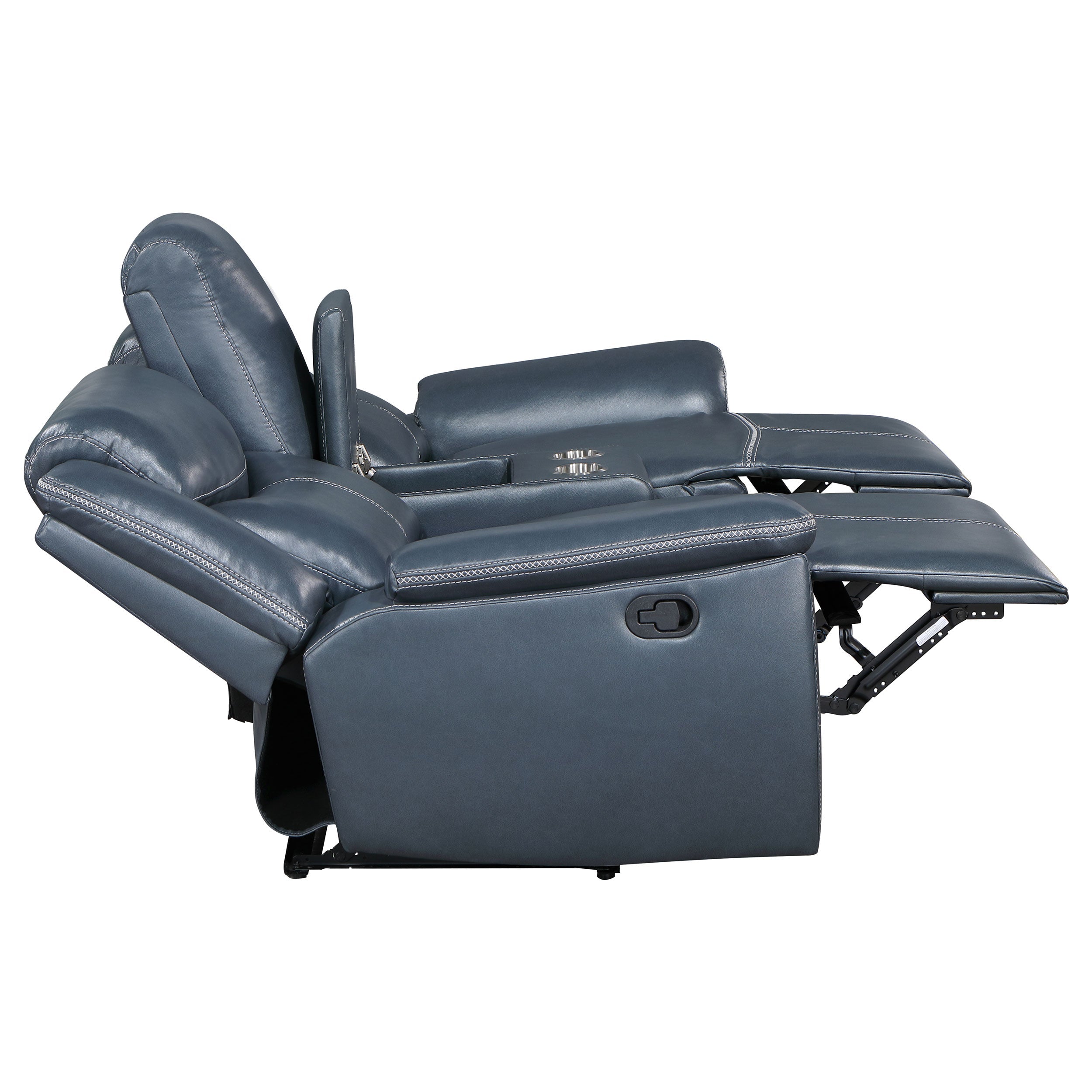 Sloane Upholstered Reclining Sofa Set Blue