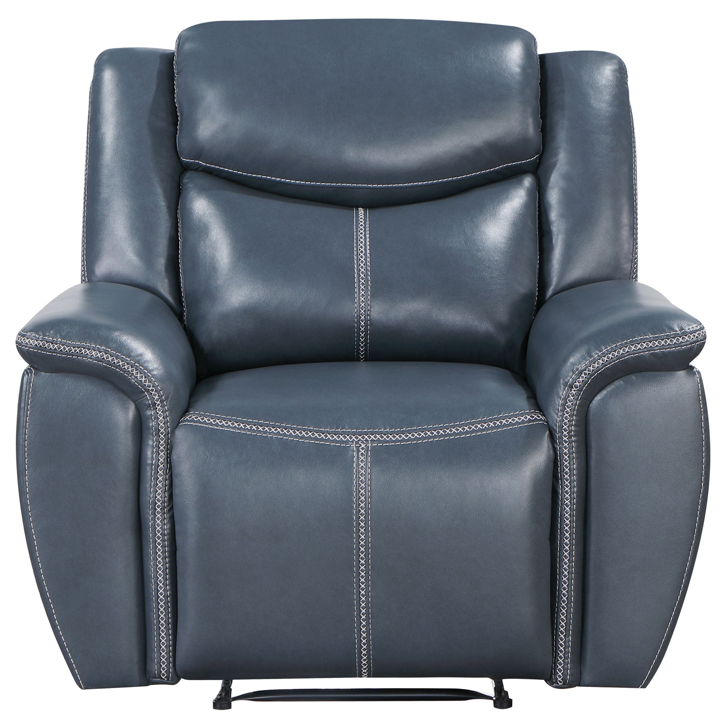 Sloane Upholstered Padded Arm Recliner Chair Blue