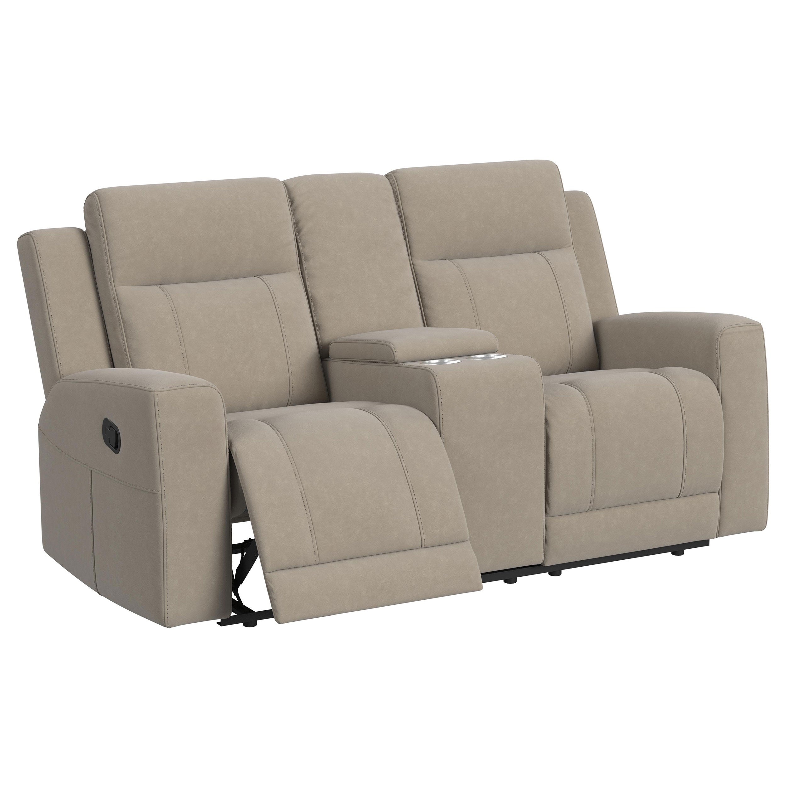 Brentwood Upholstered Reclining Sofa Set Charcoal