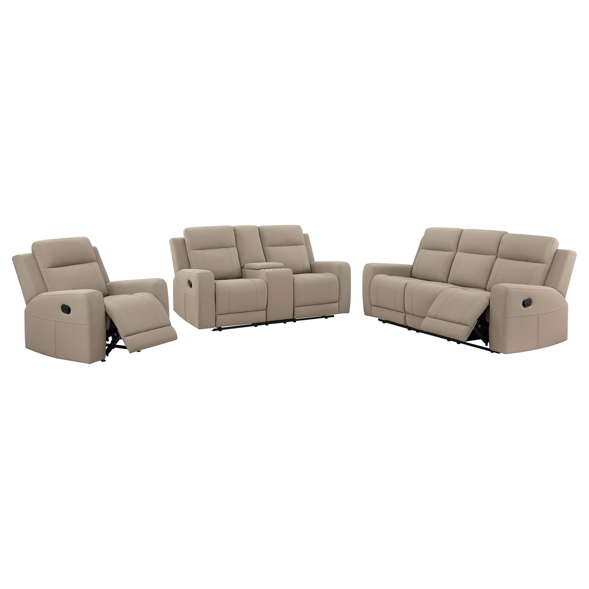 Brentwood Upholstered Reclining Sofa Set Charcoal