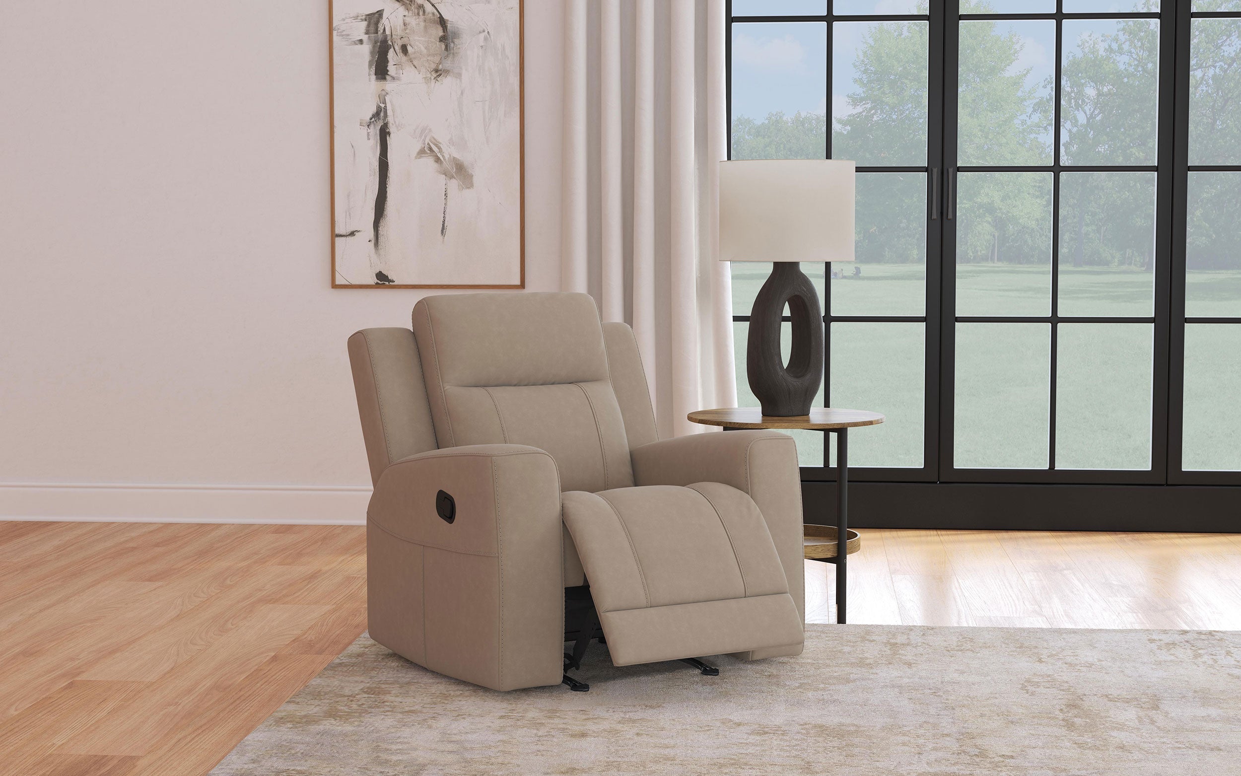 Brentwood Upholstered Recliner Chair Dark Charcoal