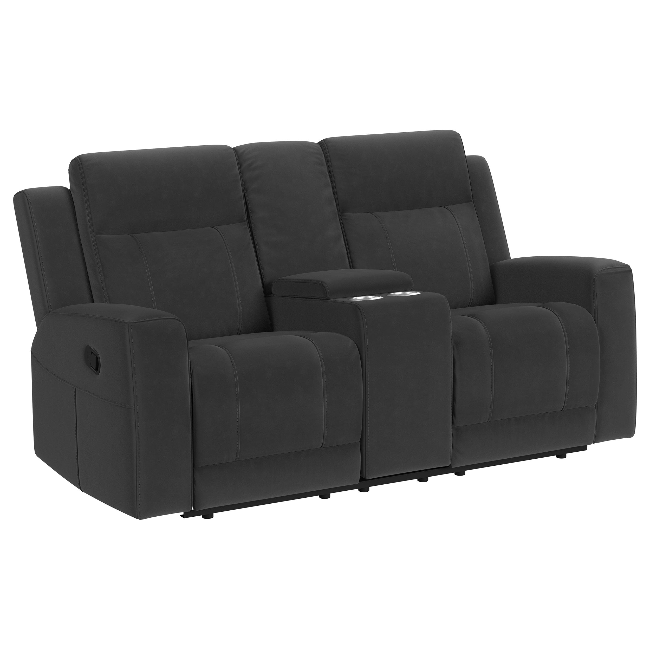 Brentwood Upholstered Reclining Sofa Set Charcoal