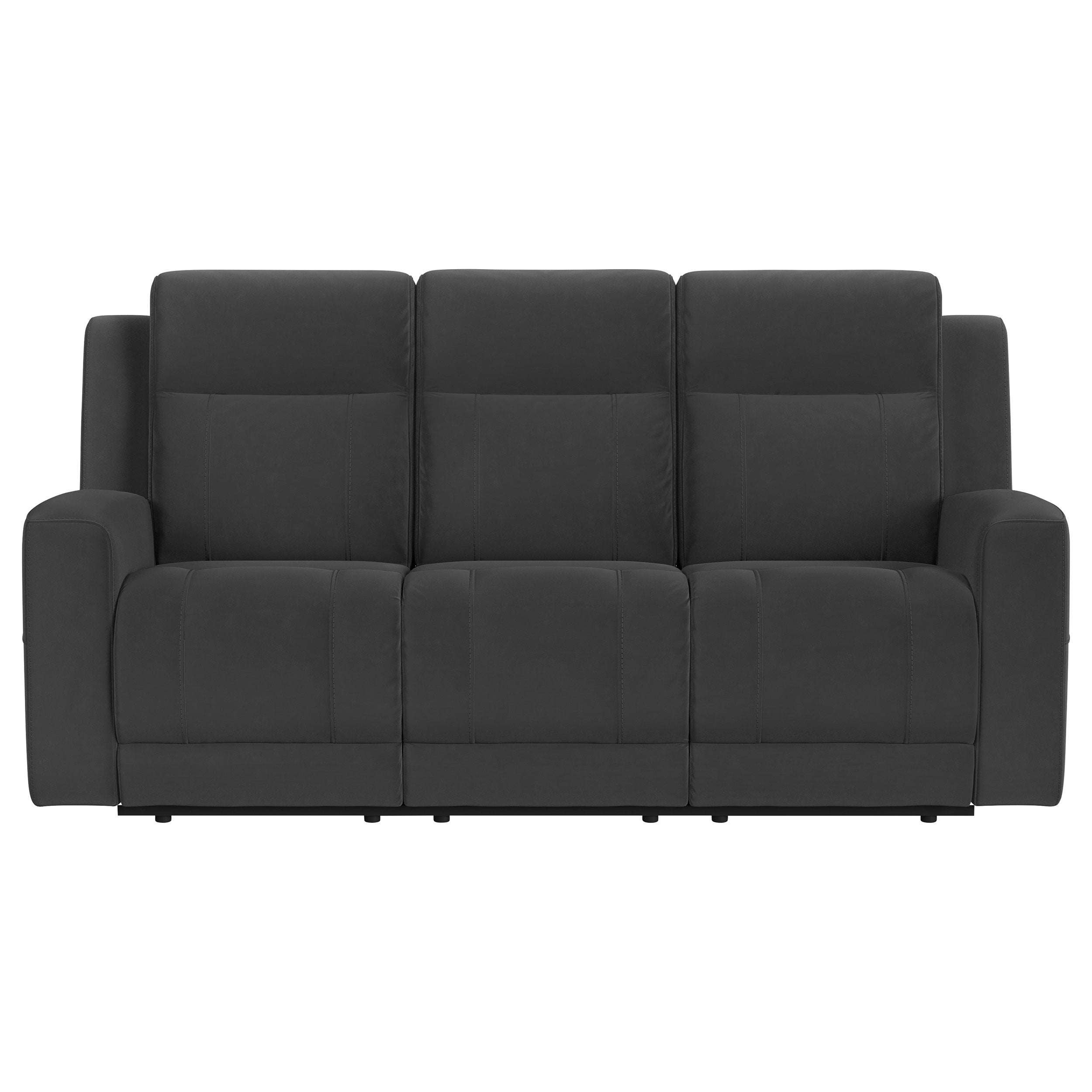 Brentwood Upholstered Reclining Sofa Set Charcoal