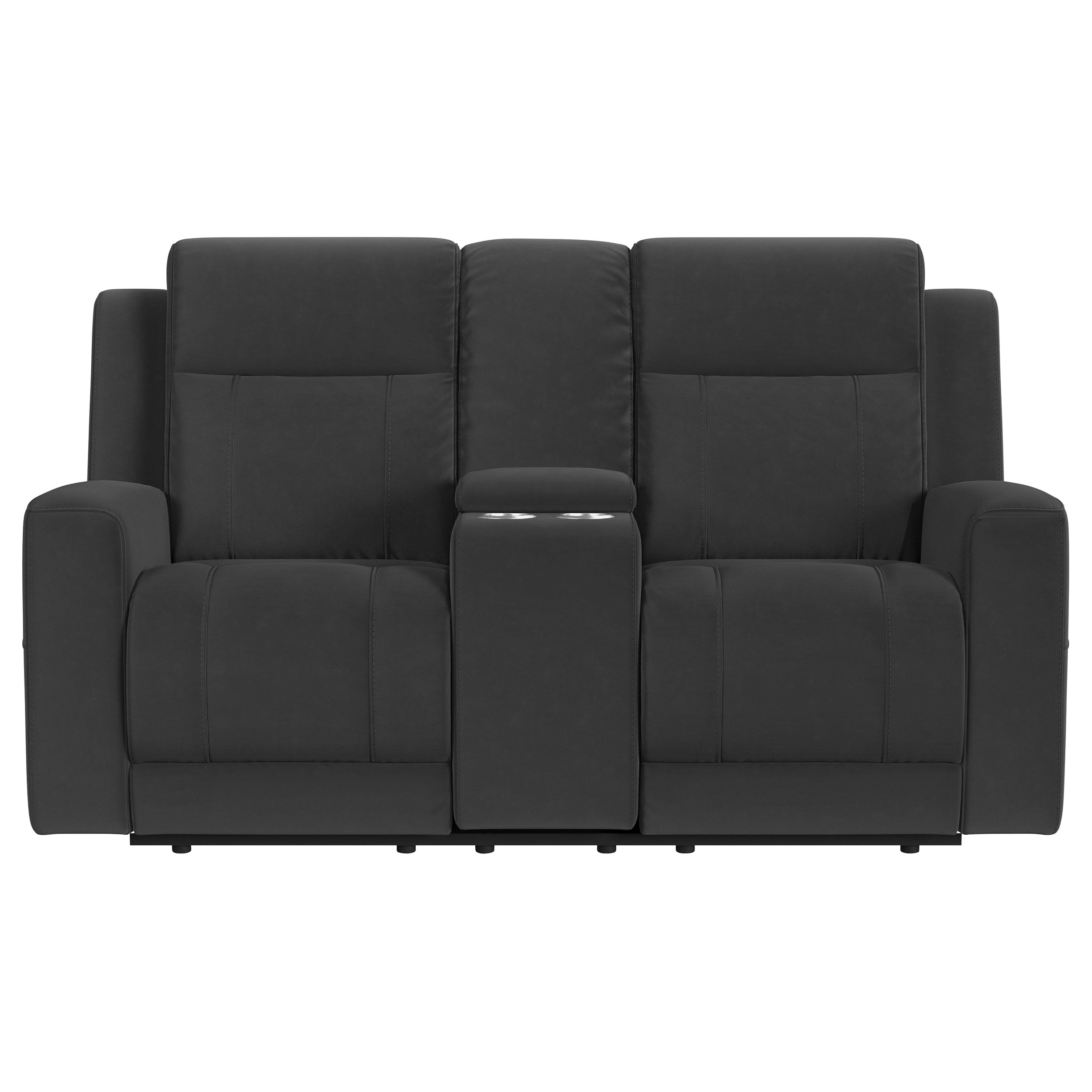 Brentwood Upholstered Reclining Sofa Set Charcoal