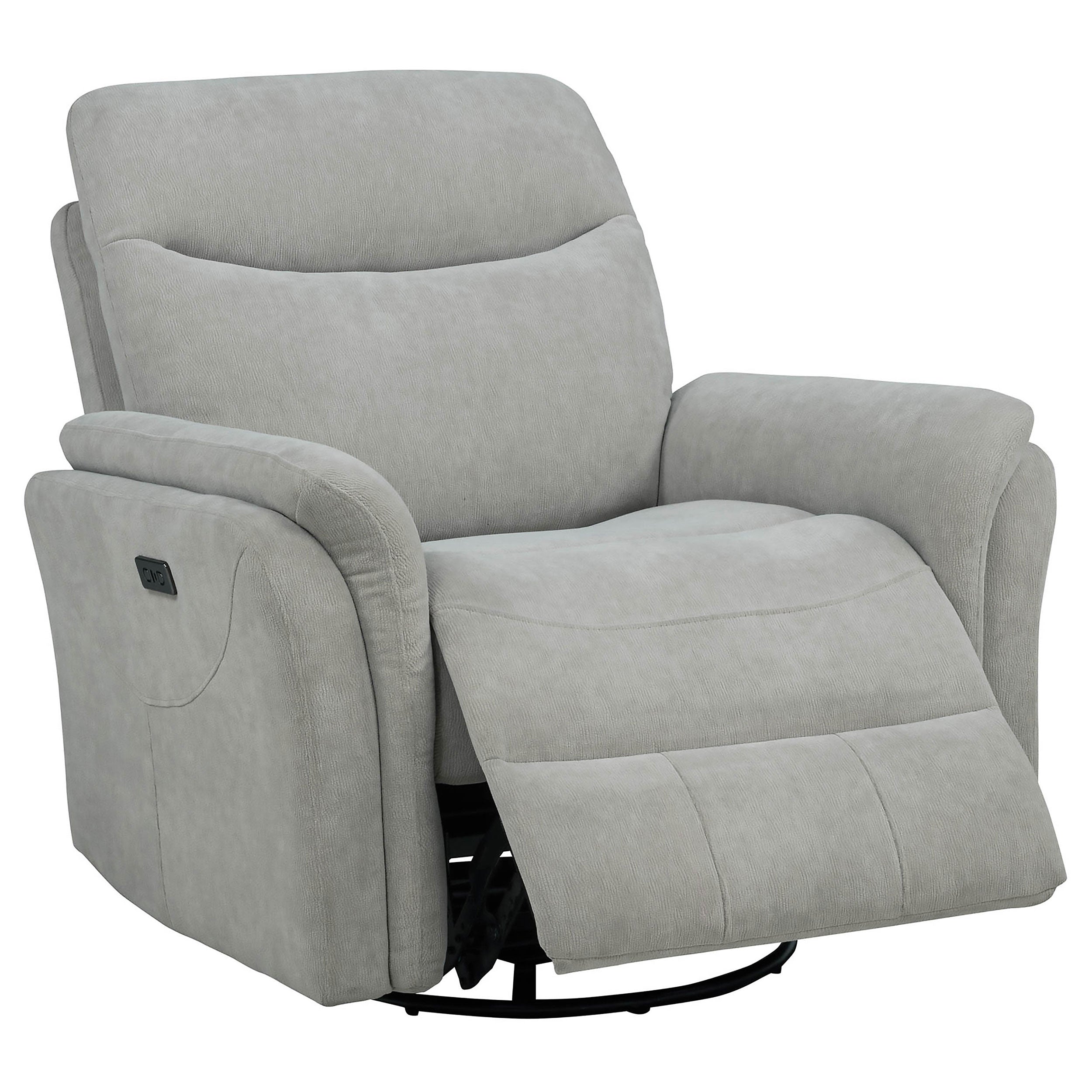 Adler Upholstered Power Swivel Glider Recliner