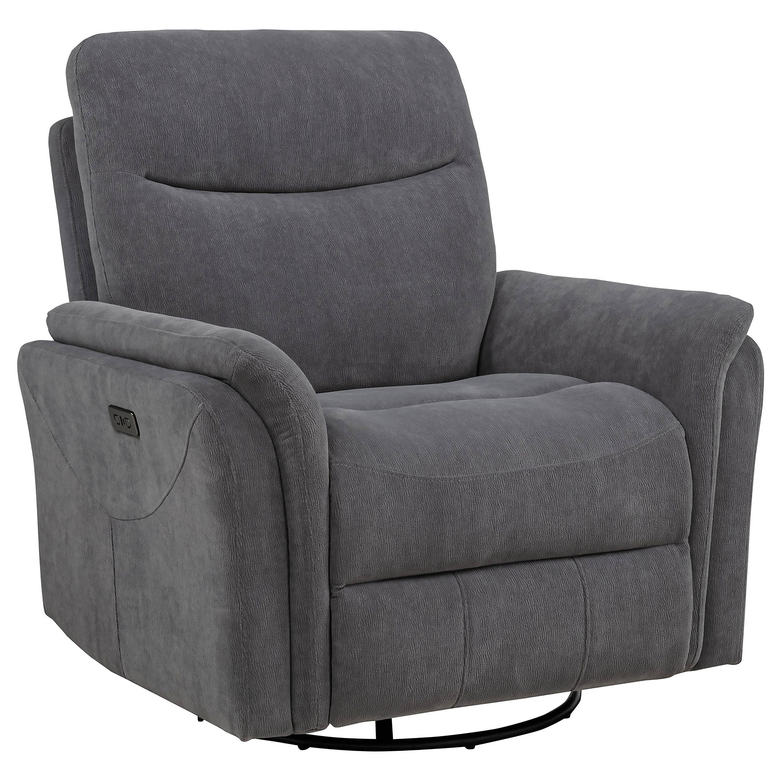 Adler Upholstered Power Swivel Glider Recliner