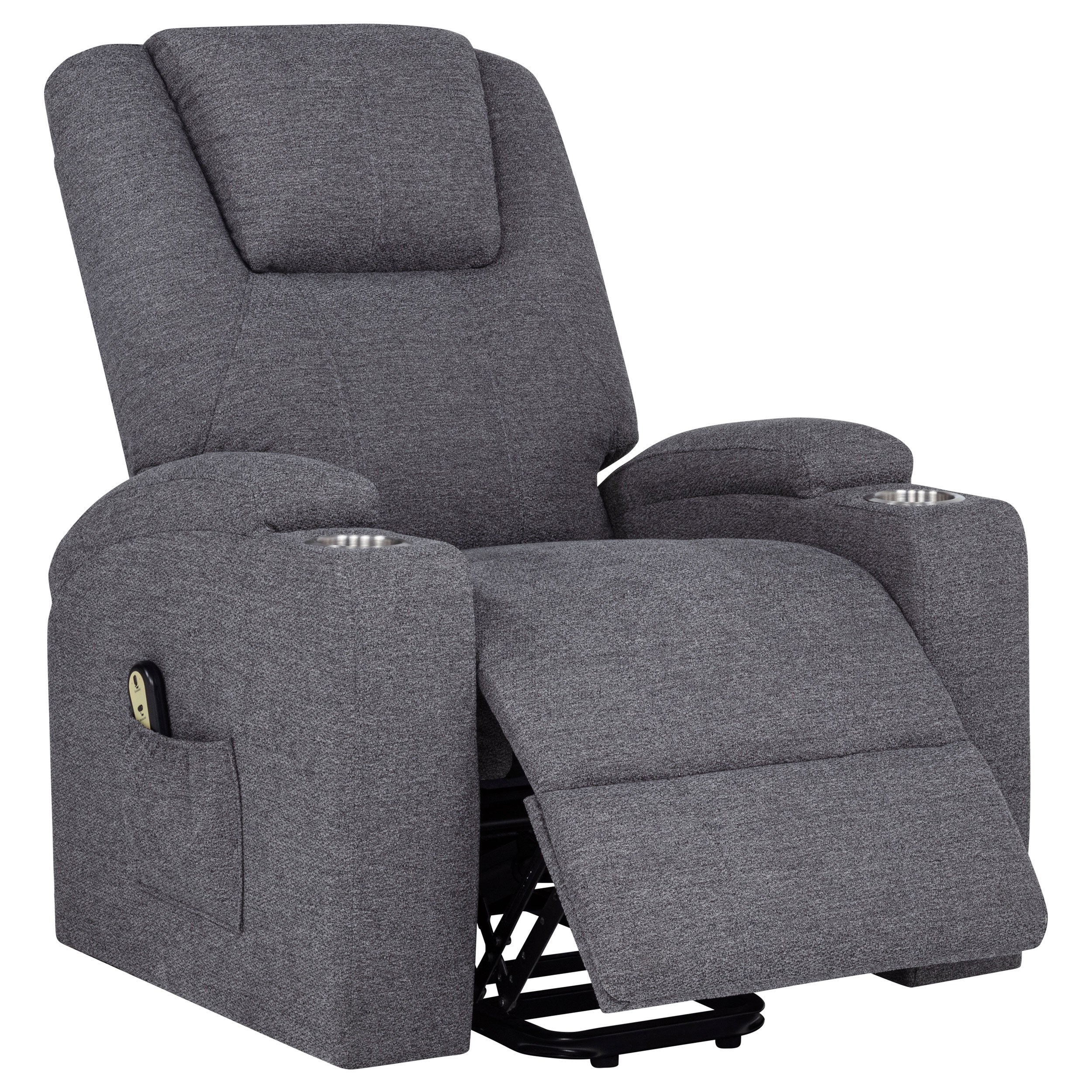 Louie Chenille Upholstered Power Lift Massage Chair