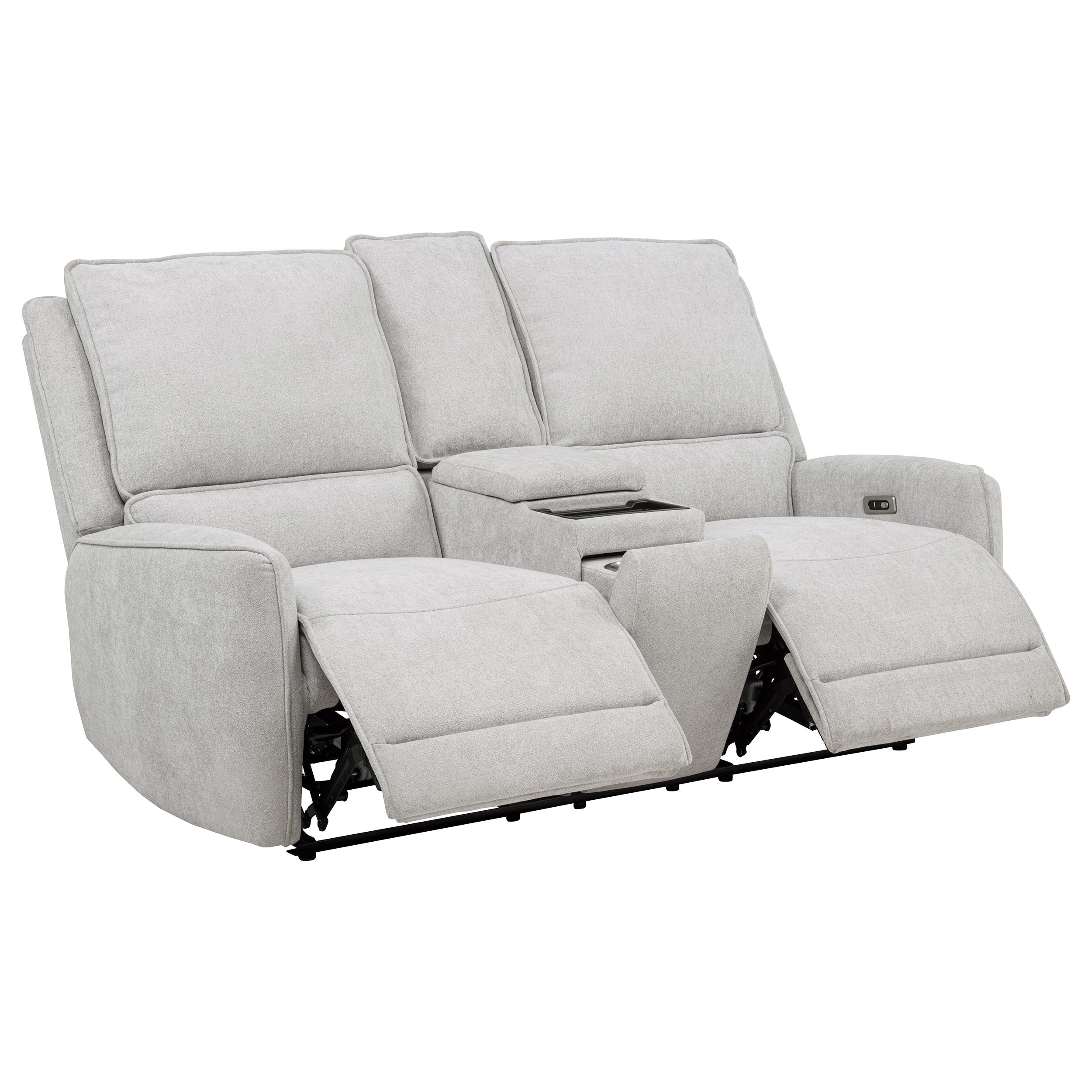 Sylmar Chenille Upholstered Power Reclining Loveseat Grey