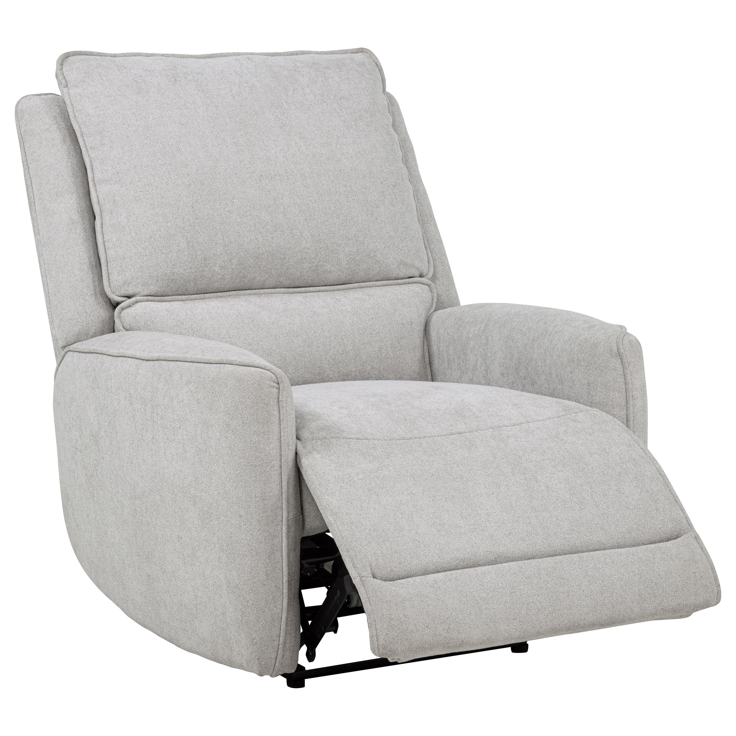 Sylmar Chenille Upholstered Power Recliner Dove Grey