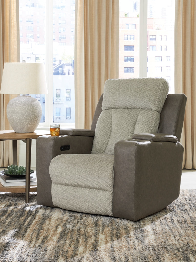 Stately Check Power Recliner/Adjustable Headrest