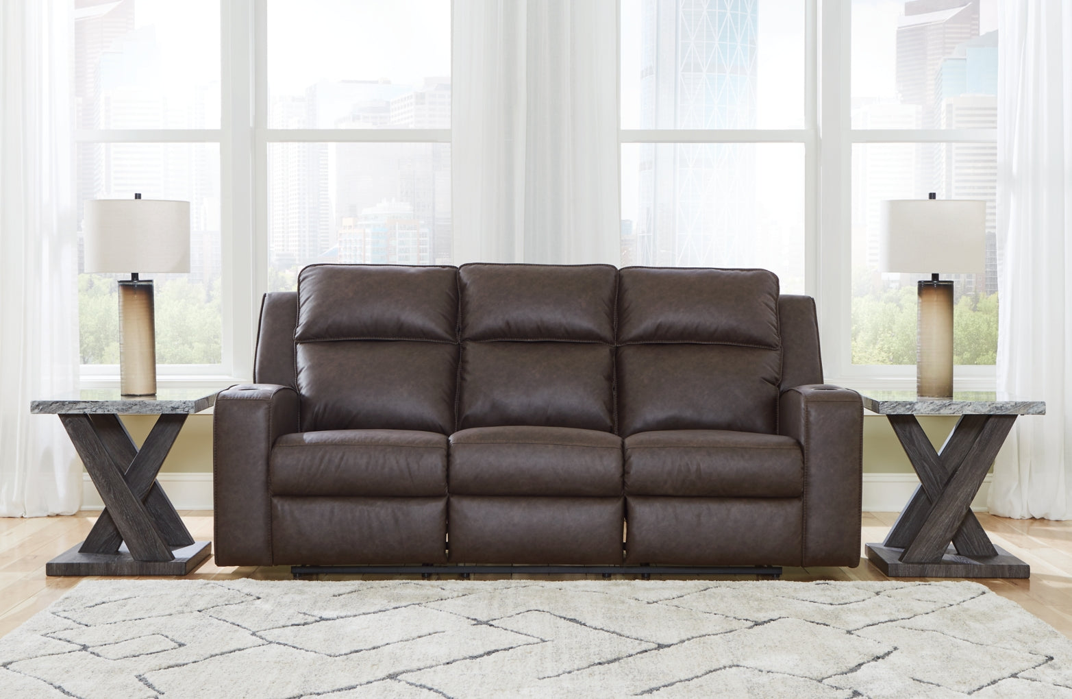 Lavenhorne Reclining Sofa w/Drop Down Table