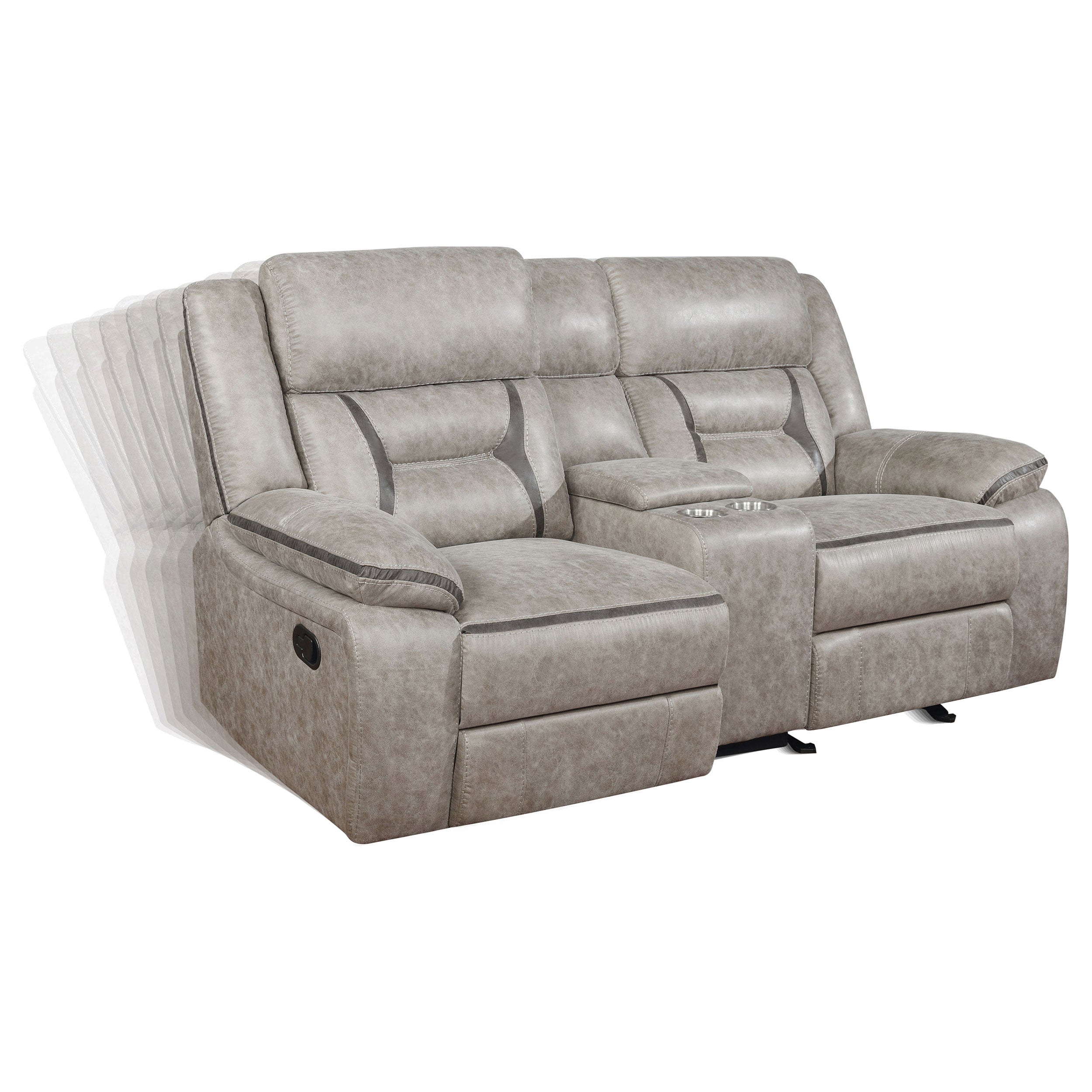 Greer Upholstered Reclining Sofa Set Brown