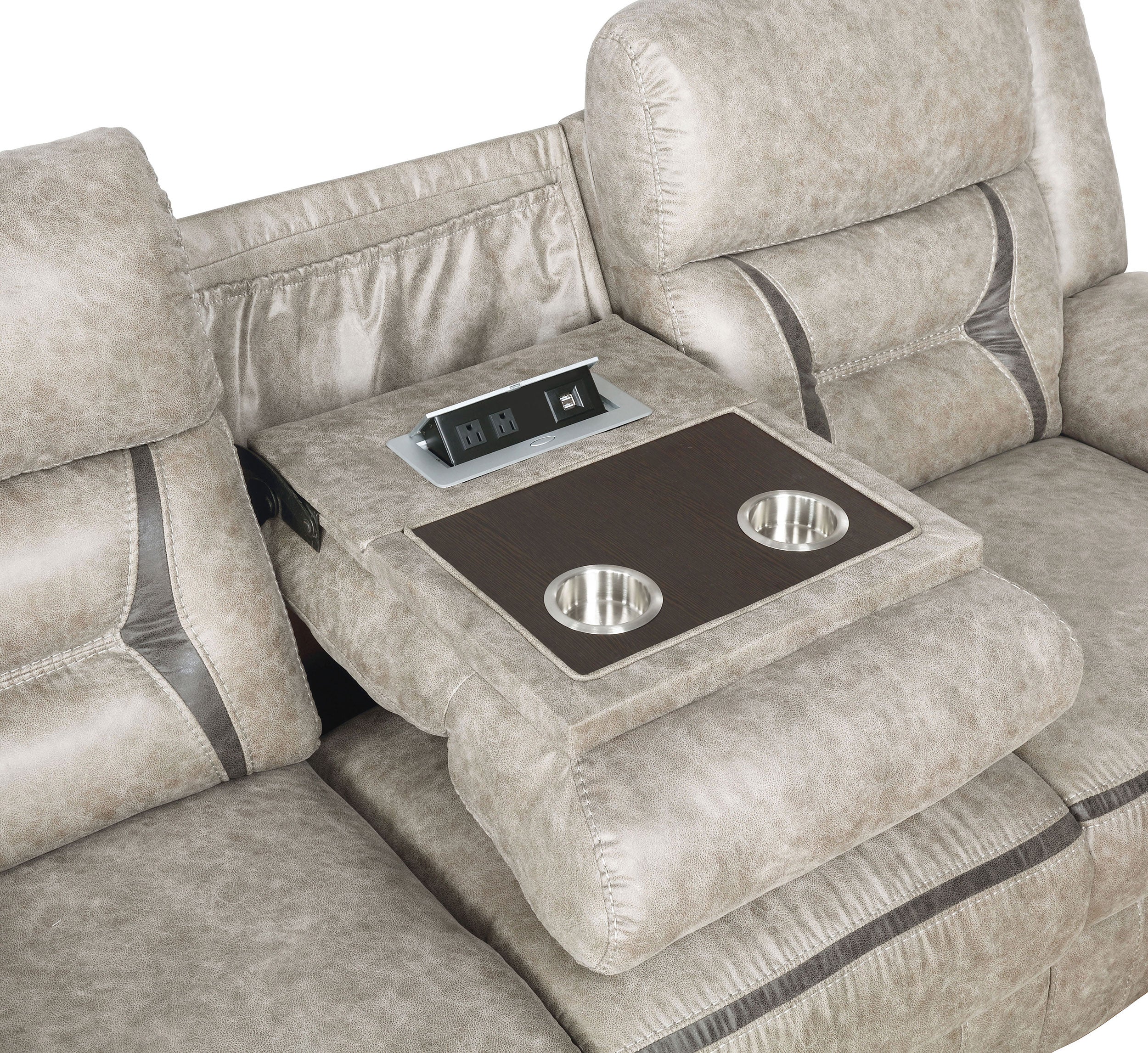 Greer Upholstered Reclining Sofa Set Brown